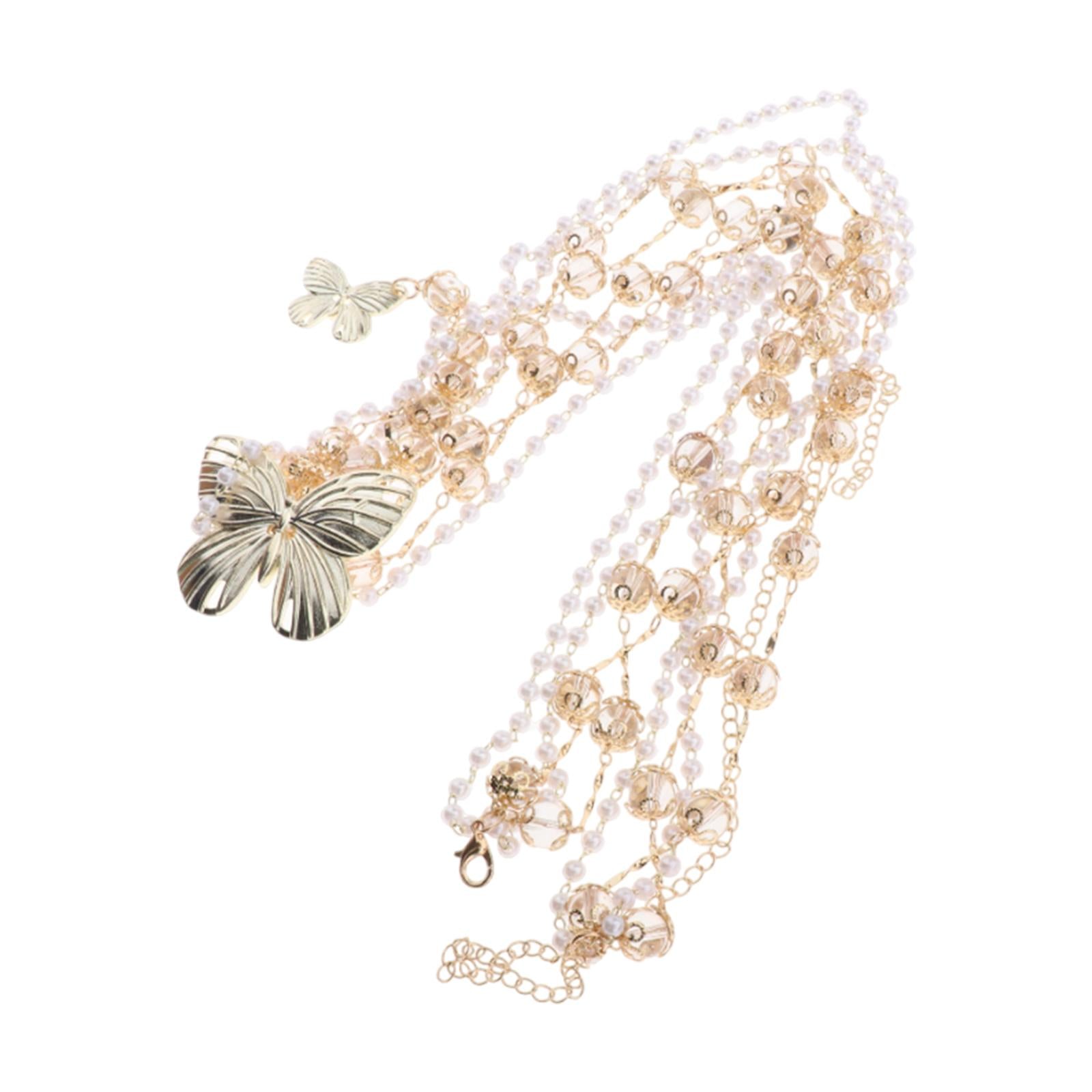 Waist Chain for Dress Adjustable Fashion Body Decoration Alloy Waist Jewelry Style B