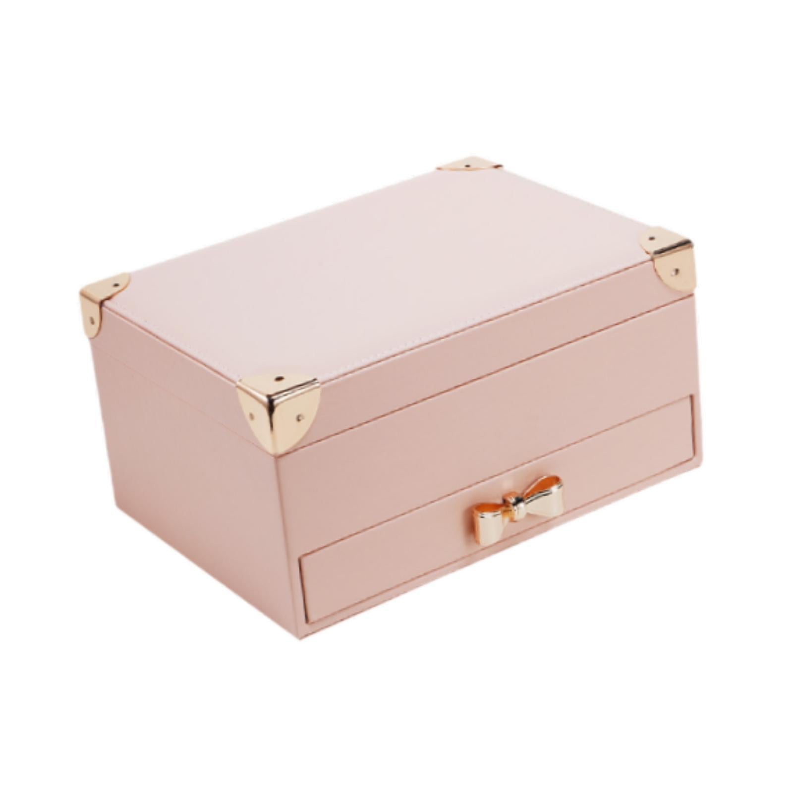 Travel Jewelry Box 2 Tier Women Jewelry Organizer for Bracelet Rings Earring Pink