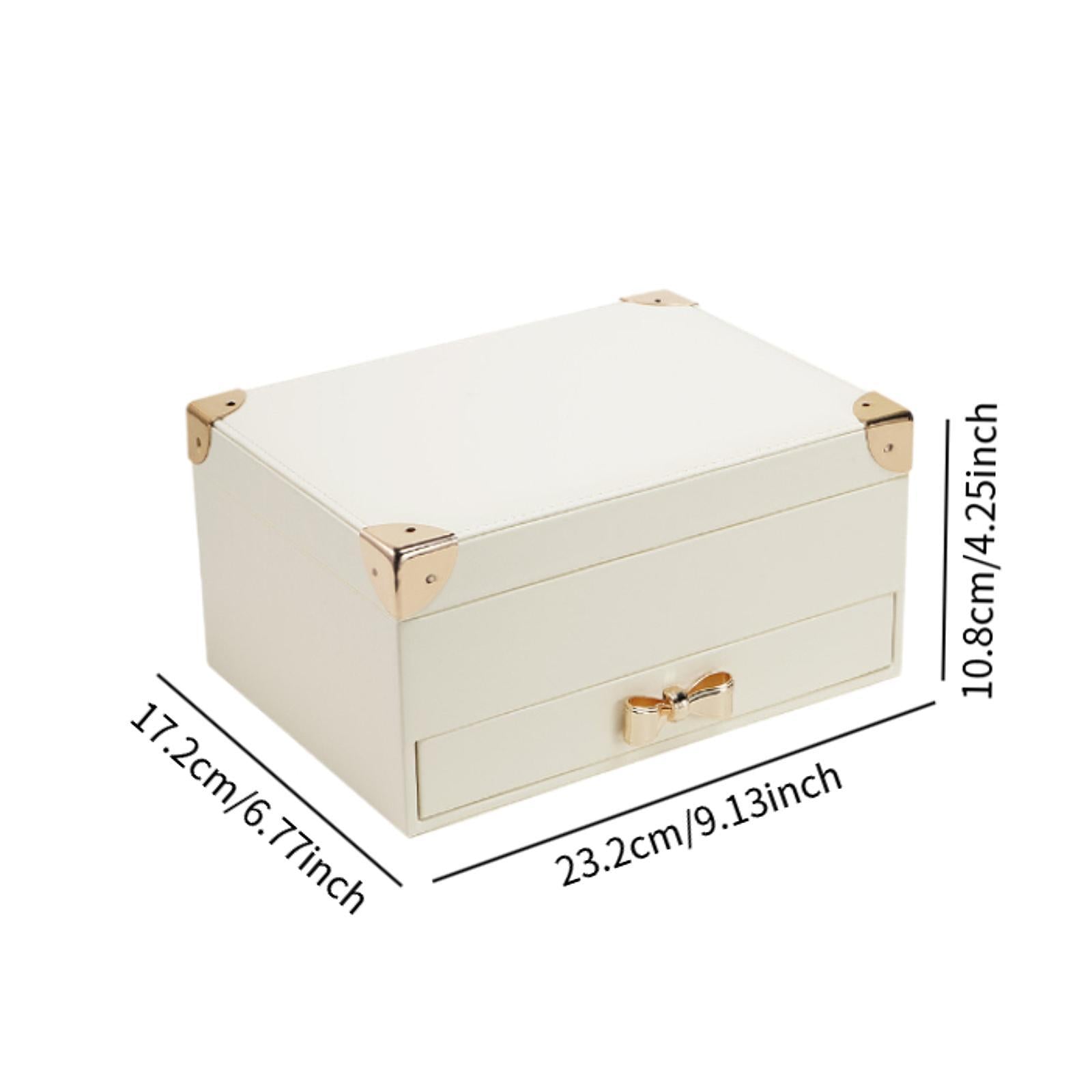 Travel Jewelry Box 2 Tier Women Jewelry Organizer for Bracelet Rings Earring White