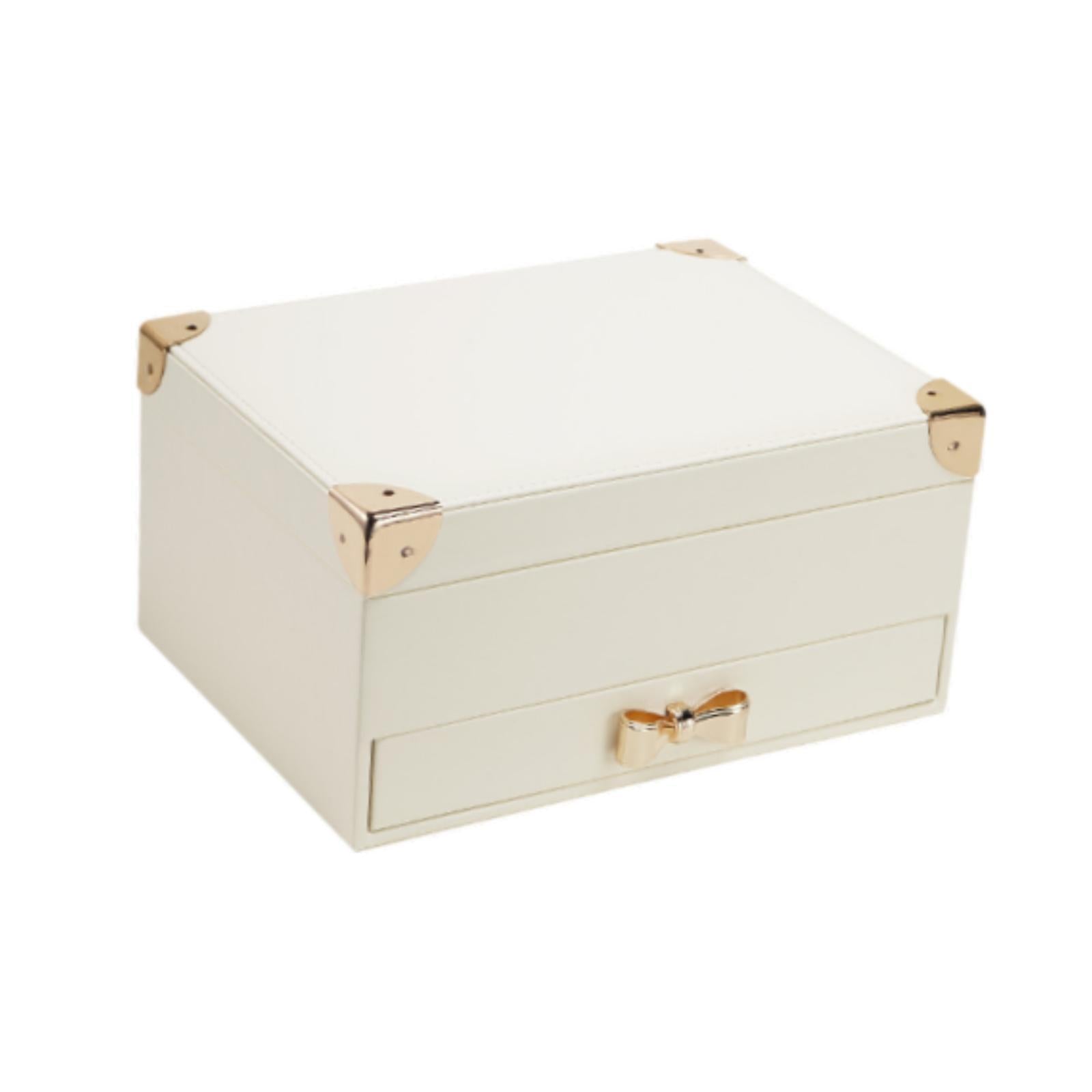 Travel Jewelry Box 2 Tier Women Jewelry Organizer for Bracelet Rings Earring White