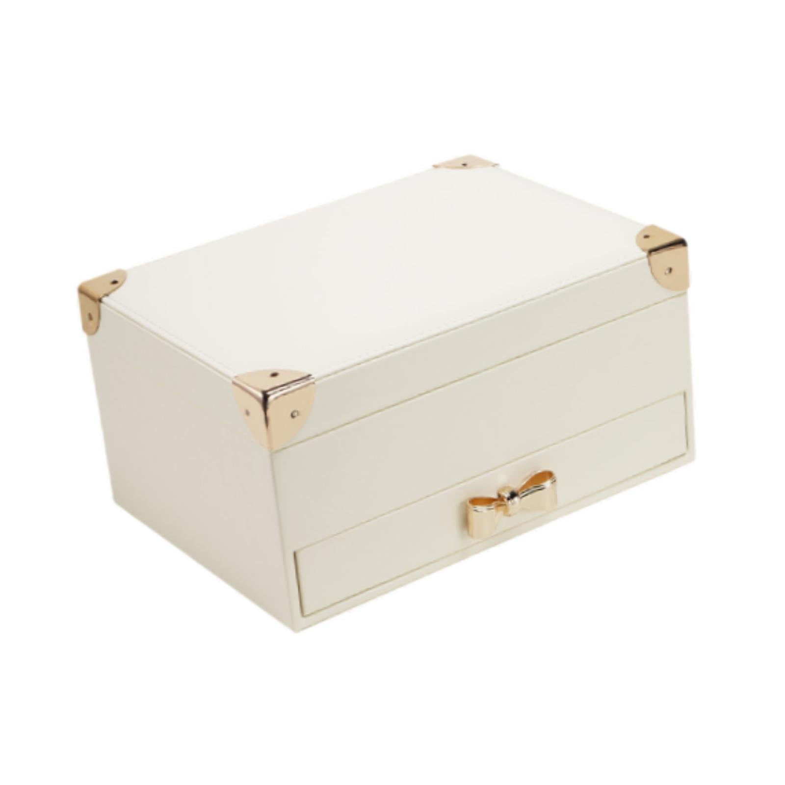 Travel Jewelry Box 2 Tier Women Jewelry Organizer for Bracelet Rings Earring White