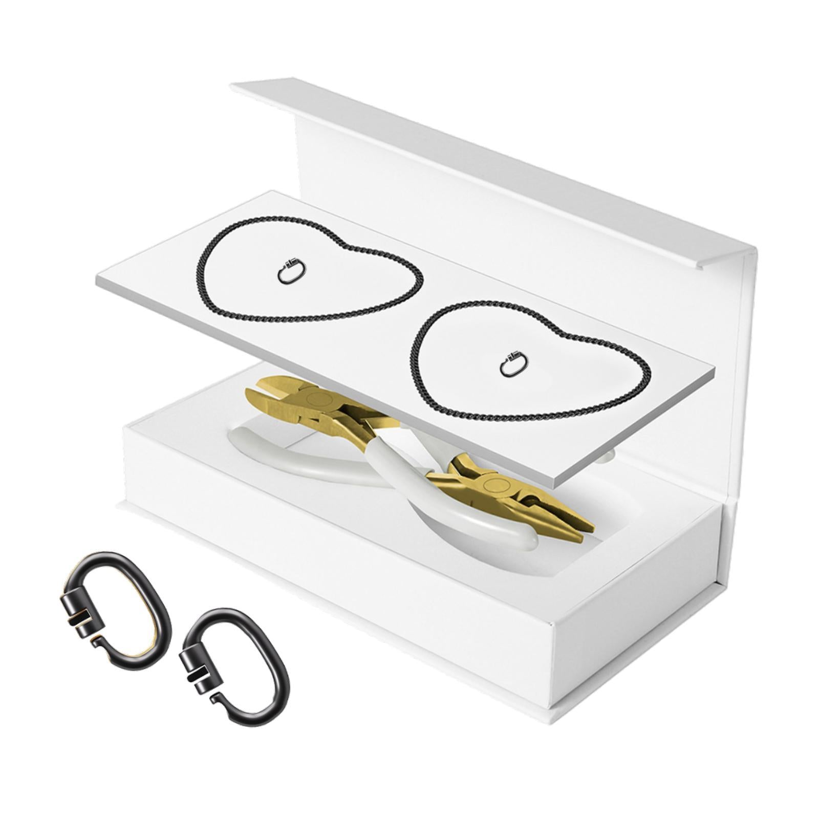 Permanent Bracelets Kit with Locking Clasps Romantic DIY Bracelet Making Kit 1 Pair Black