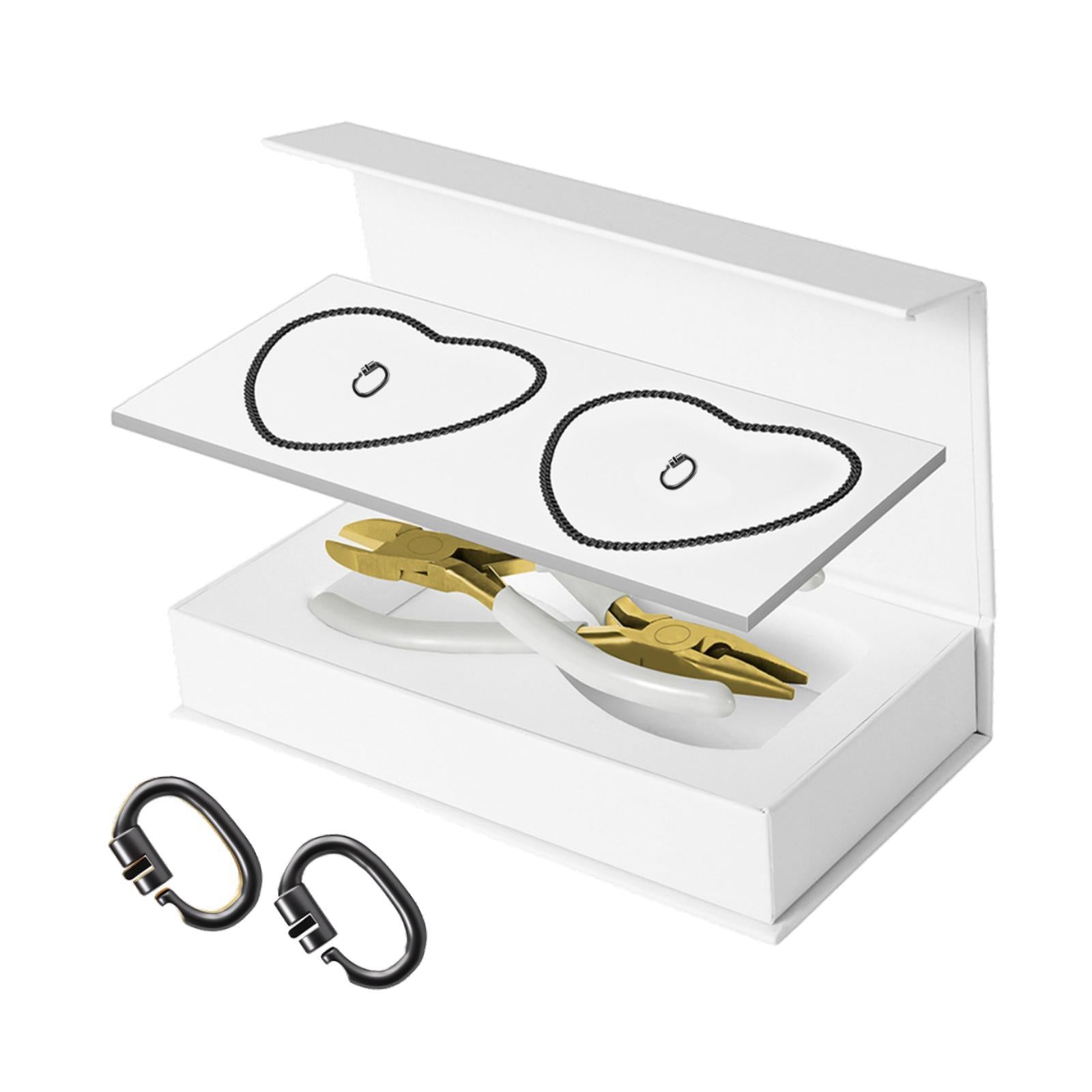 Permanent Bracelets Kit with Locking Clasps Romantic DIY Bracelet Making Kit 1 Pair Black