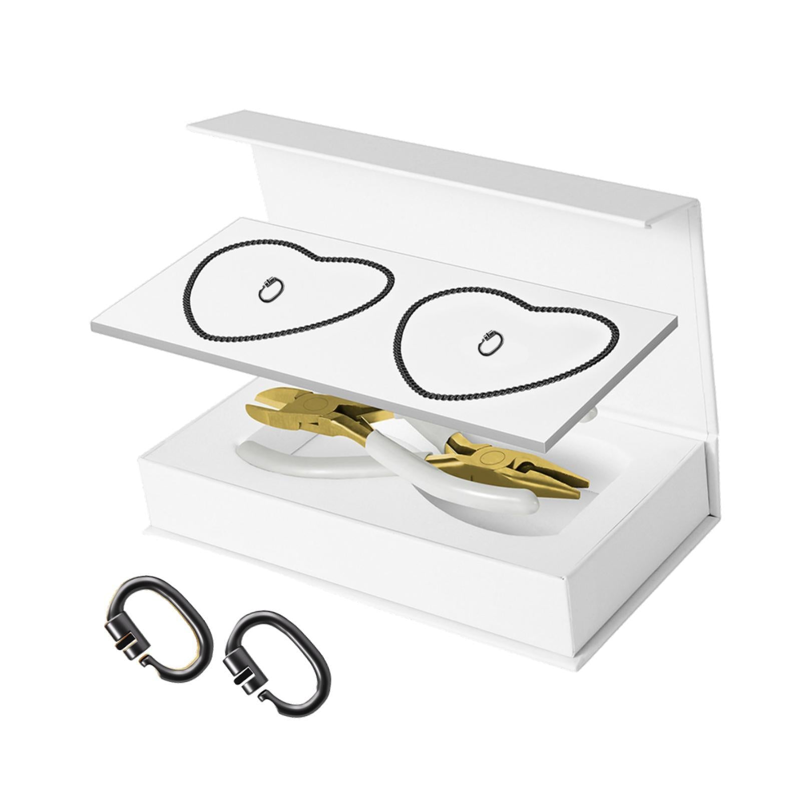 Permanent Bracelets Kit with Locking Clasps Romantic DIY Bracelet Making Kit 1 Pair Black