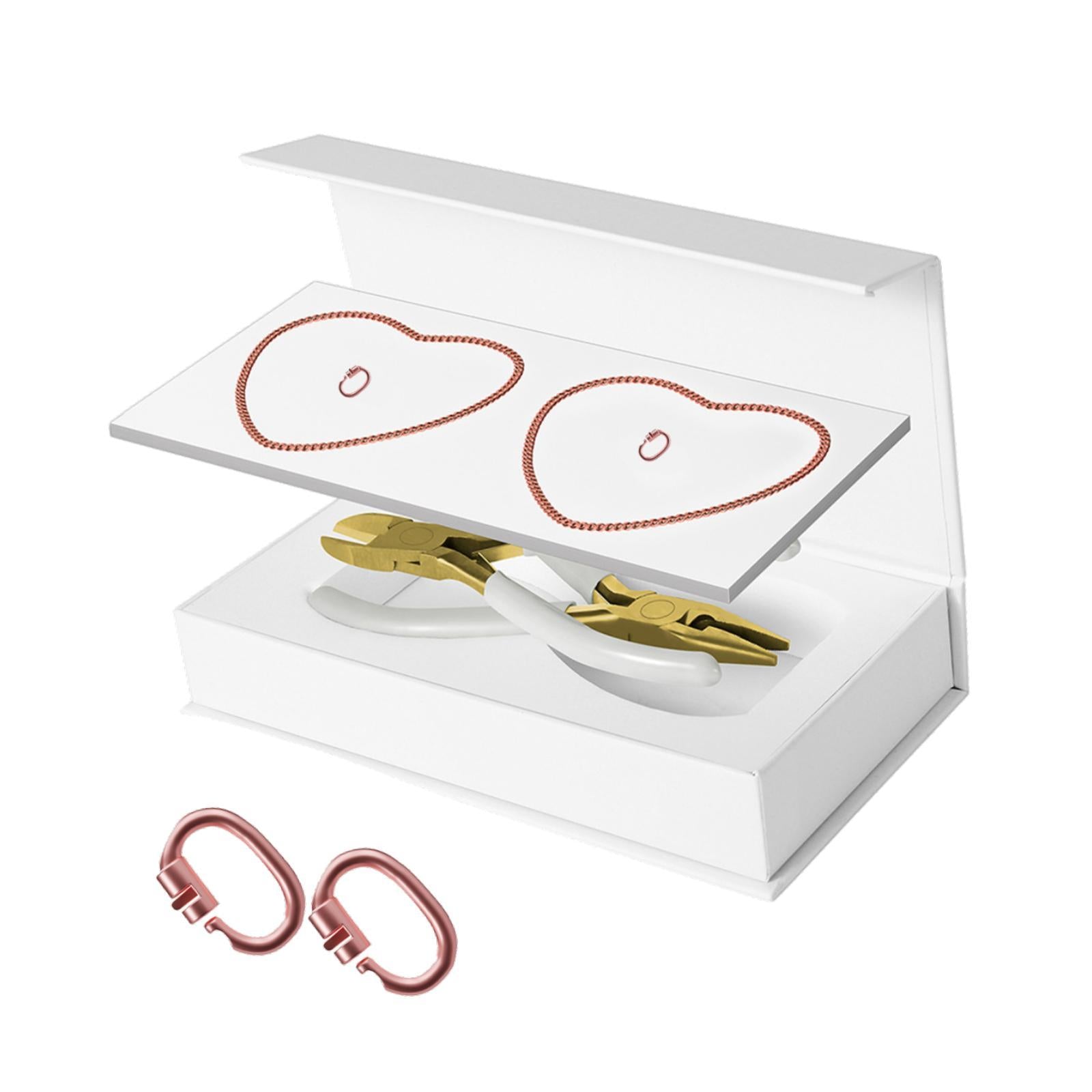 Permanent Bracelets Kit with Locking Clasps Romantic DIY Bracelet Making Kit 1 Pair Rose Gold