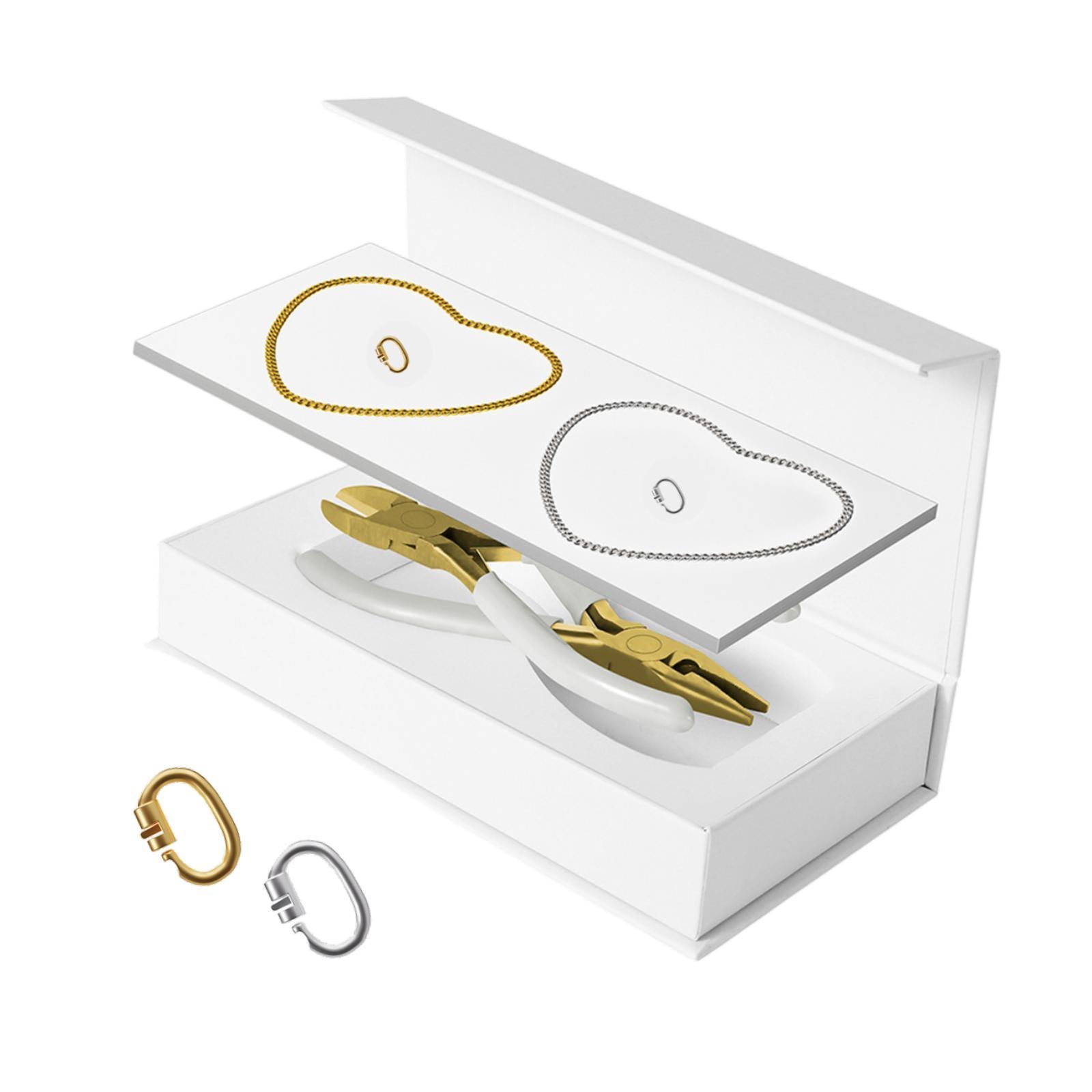 Permanent Bracelets Kit with Locking Clasps Romantic DIY Bracelet Making Kit 1 Silver 1 Gold