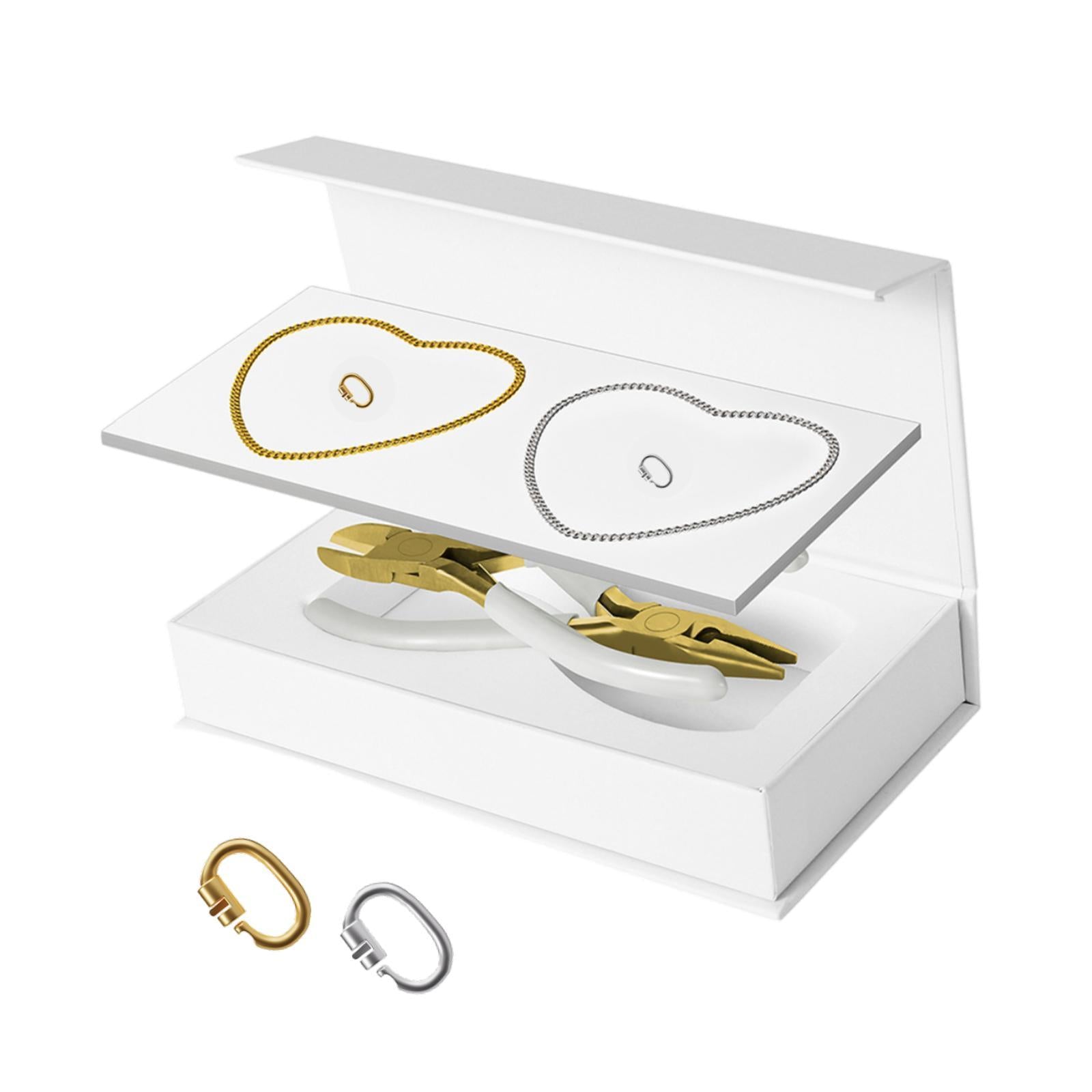 Permanent Bracelets Kit with Locking Clasps Romantic DIY Bracelet Making Kit 1 Silver 1 Gold