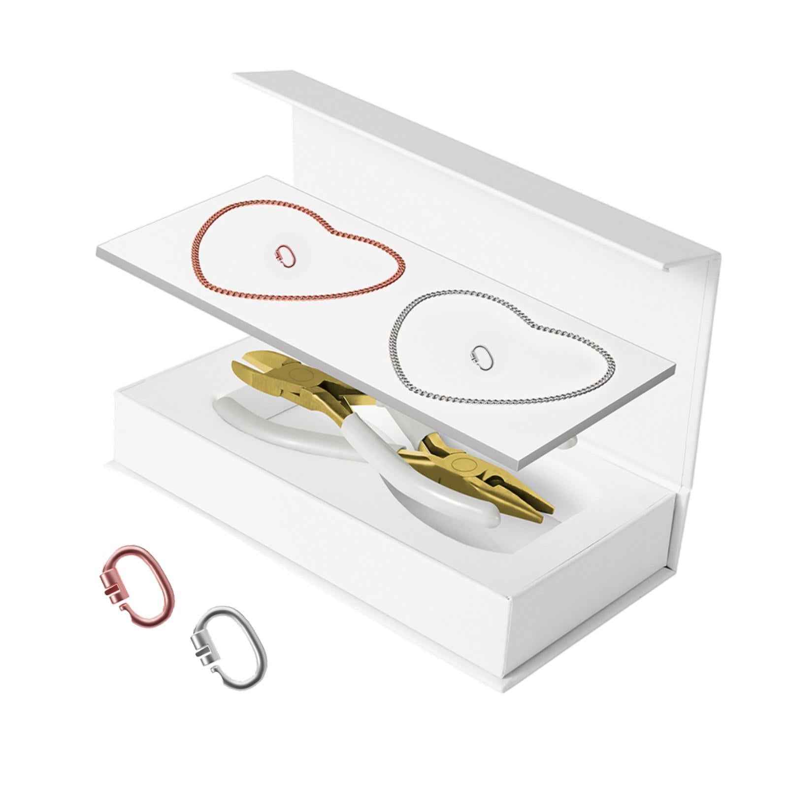 Permanent Bracelets Kit with Locking Clasps Romantic DIY Bracelet Making Kit 1 Silver 1 Rose Gold