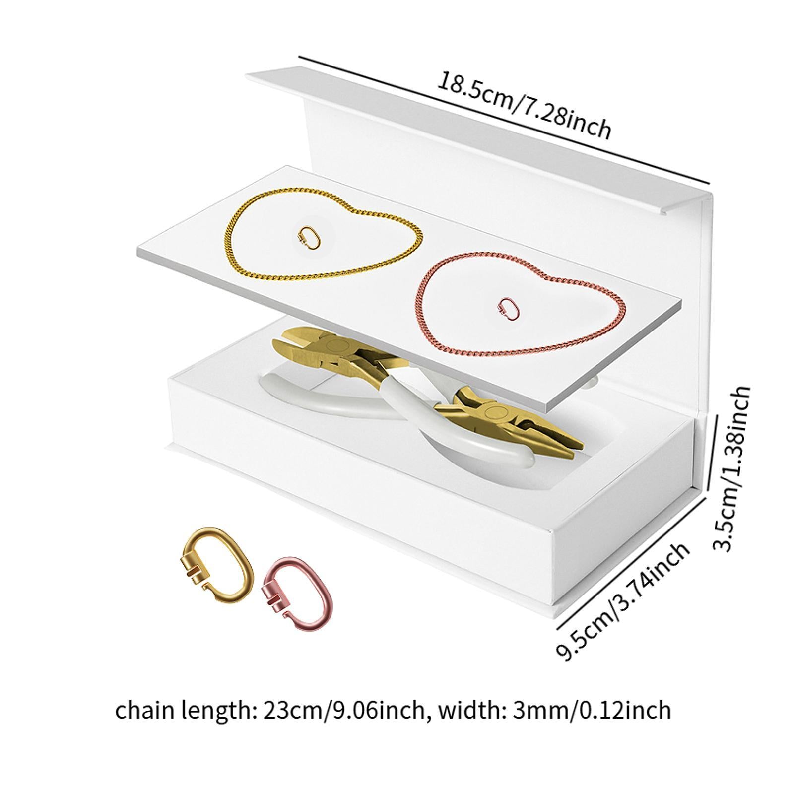 Permanent Bracelets Kit with Locking Clasps Romantic DIY Bracelet Making Kit 1 Gold 1 Rose Gold