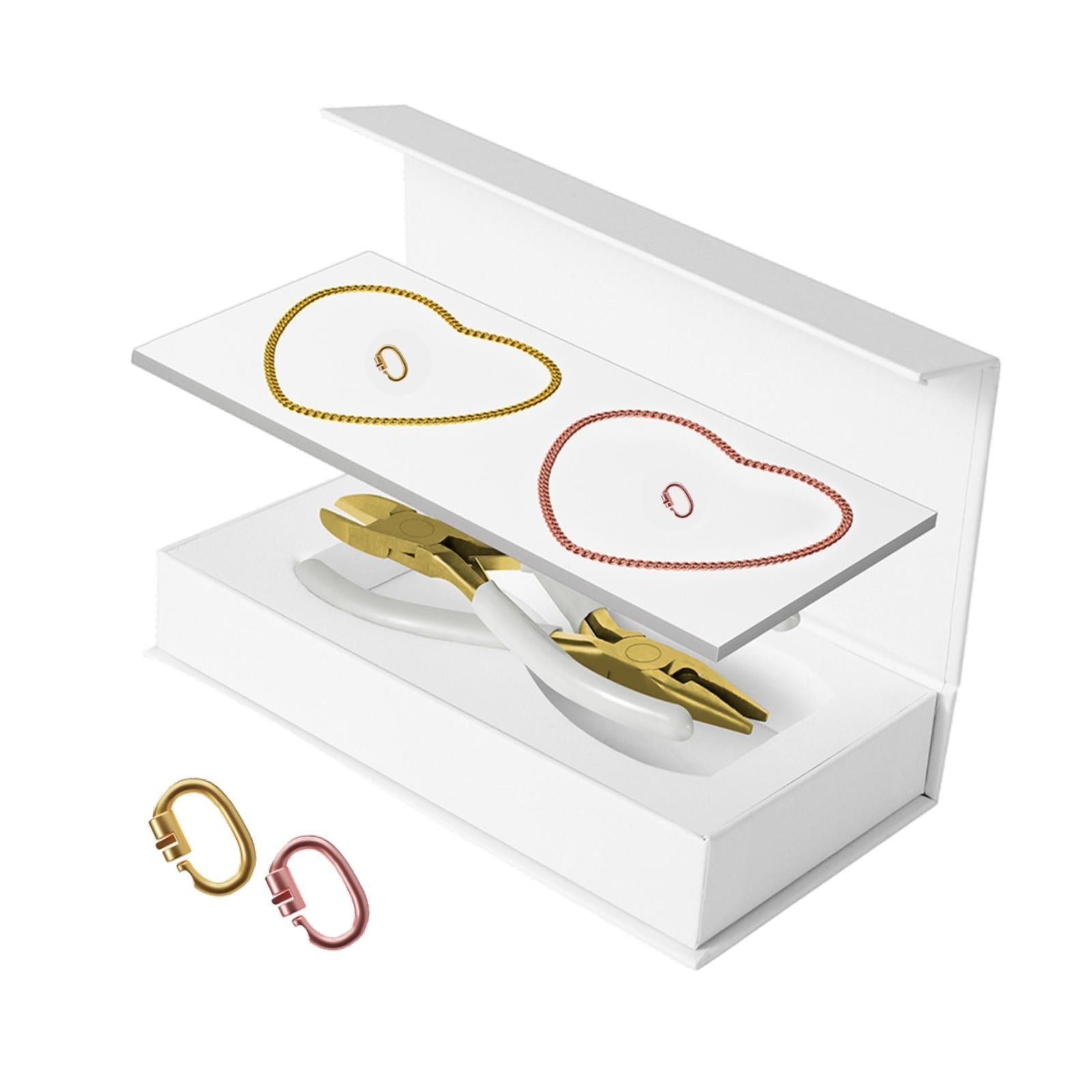 Permanent Bracelets Kit with Locking Clasps Romantic DIY Bracelet Making Kit 1 Gold 1 Rose Gold