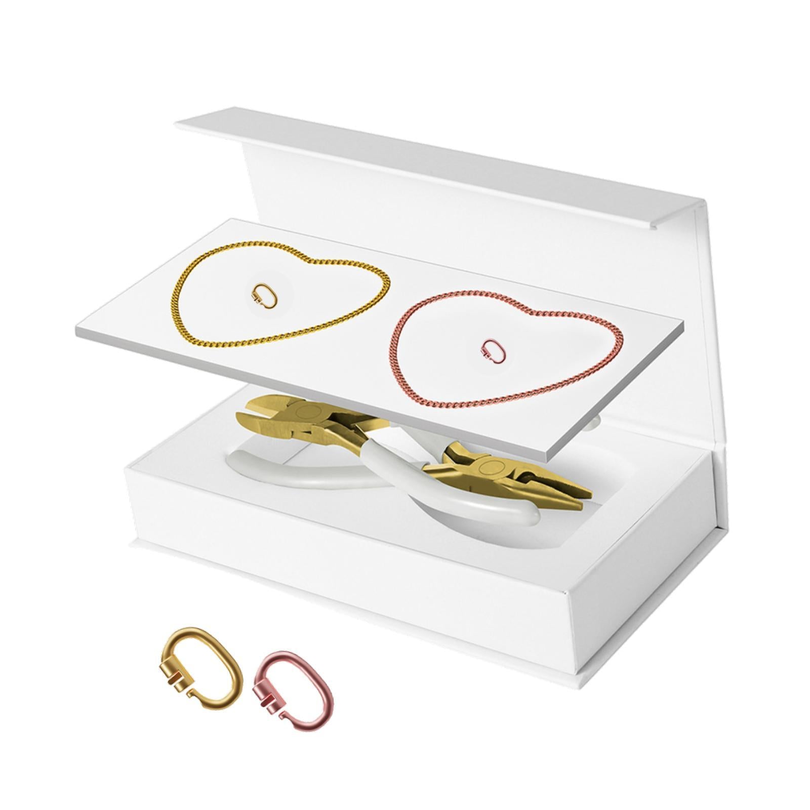 Permanent Bracelets Kit with Locking Clasps Romantic DIY Bracelet Making Kit 1 Gold 1 Rose Gold