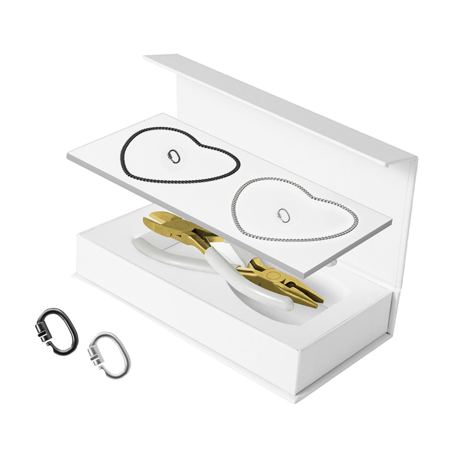 Permanent Bracelets Kit with Locking Clasps Romantic DIY Bracelet Making Kit 1 Black 1 Silver