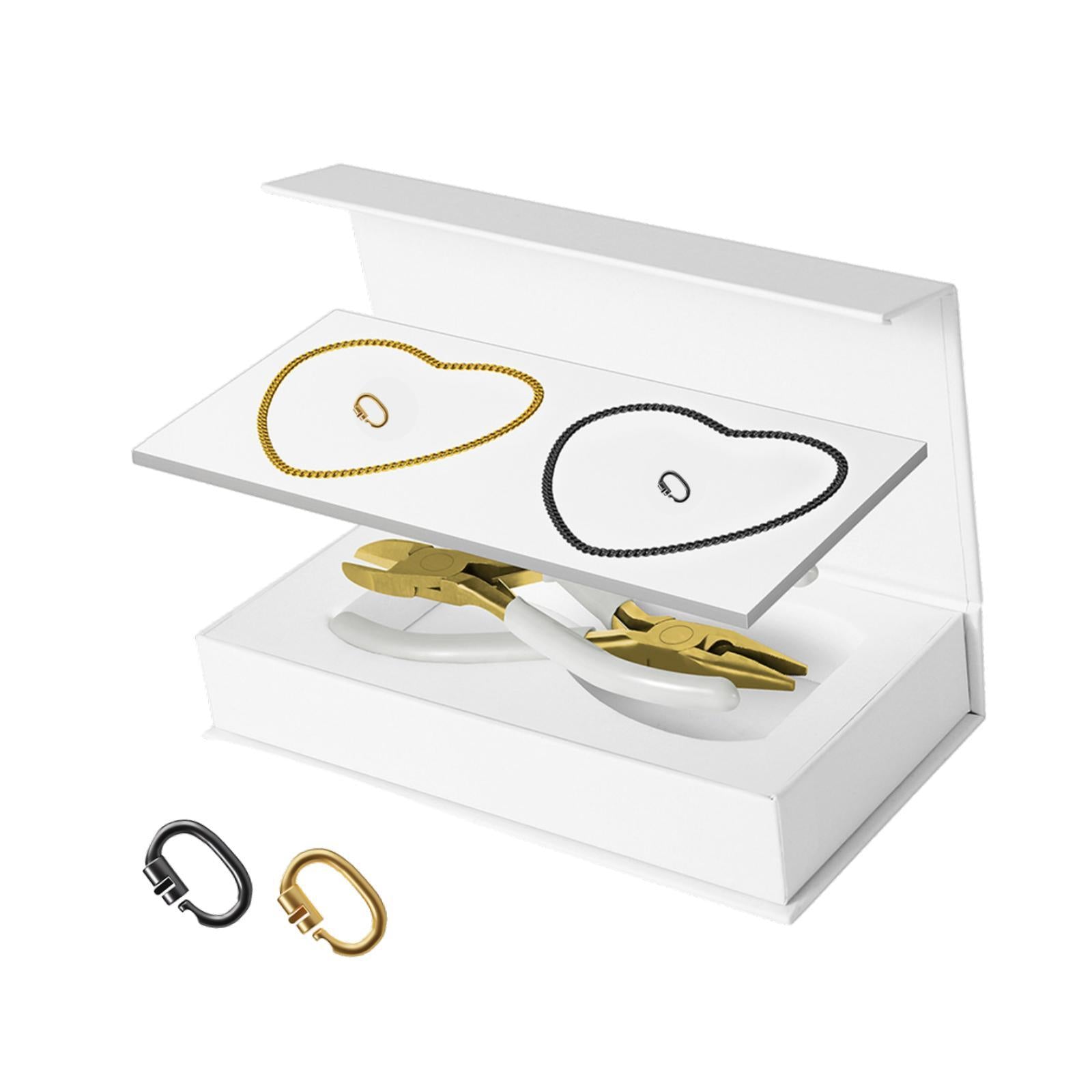 Permanent Bracelets Kit with Locking Clasps Romantic DIY Bracelet Making Kit 1 Black 1 Gold