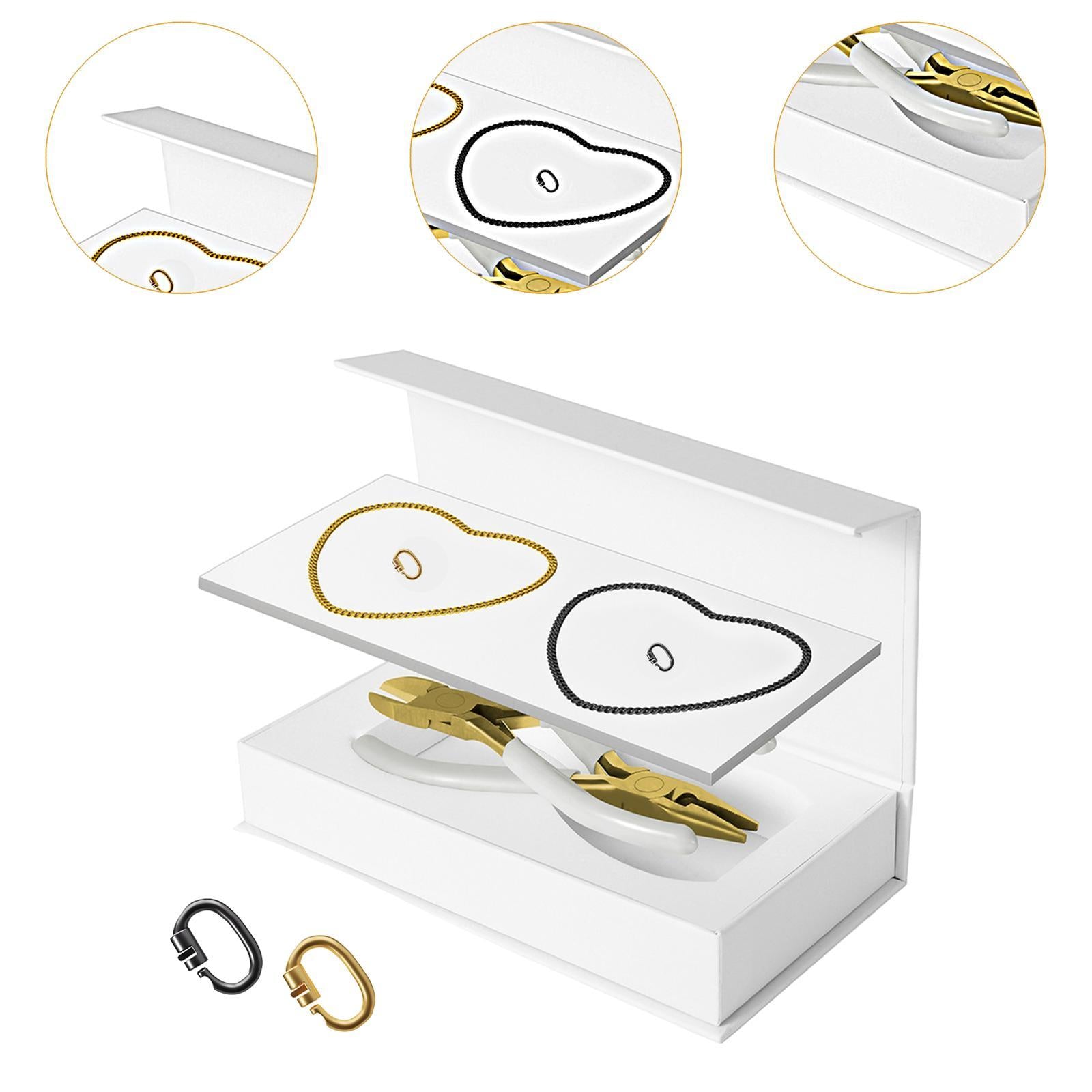 Permanent Bracelets Kit with Locking Clasps Romantic DIY Bracelet Making Kit 1 Black 1 Gold