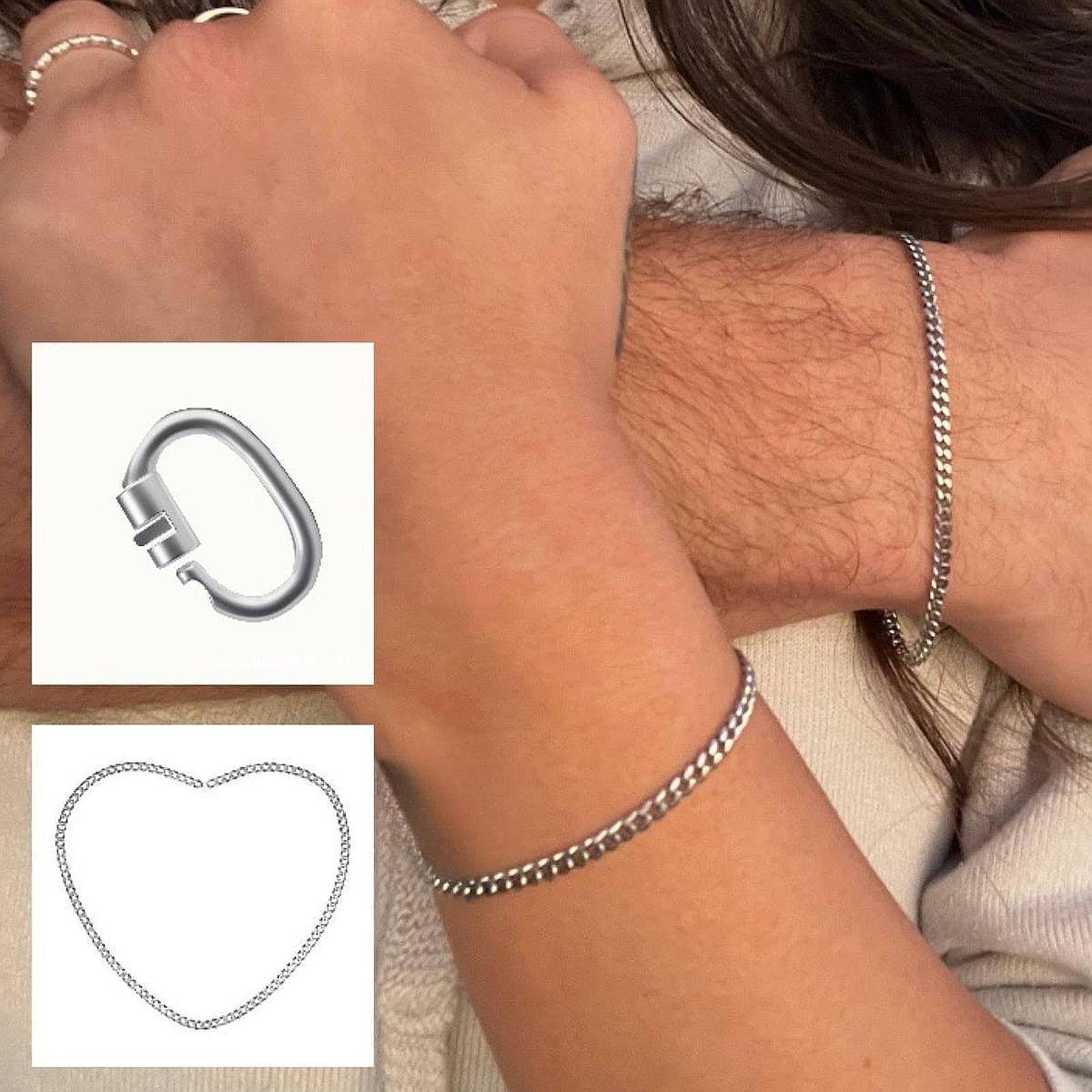 Permanent Bracelets Kit with Locking Clasps Romantic DIY Bracelet Making Kit 1 Black 1 Rose Gold