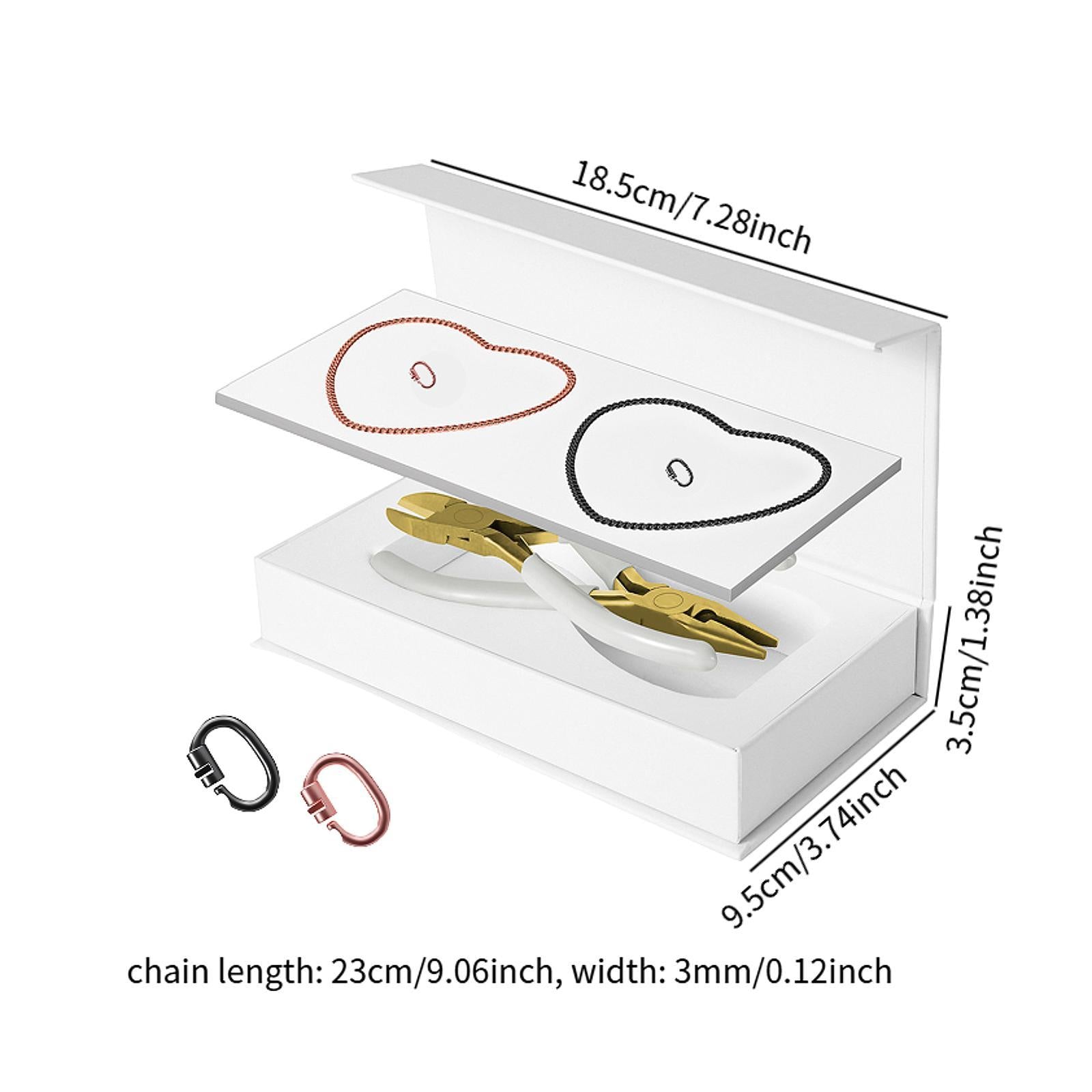 Permanent Bracelets Kit with Locking Clasps Romantic DIY Bracelet Making Kit 1 Black 1 Rose Gold