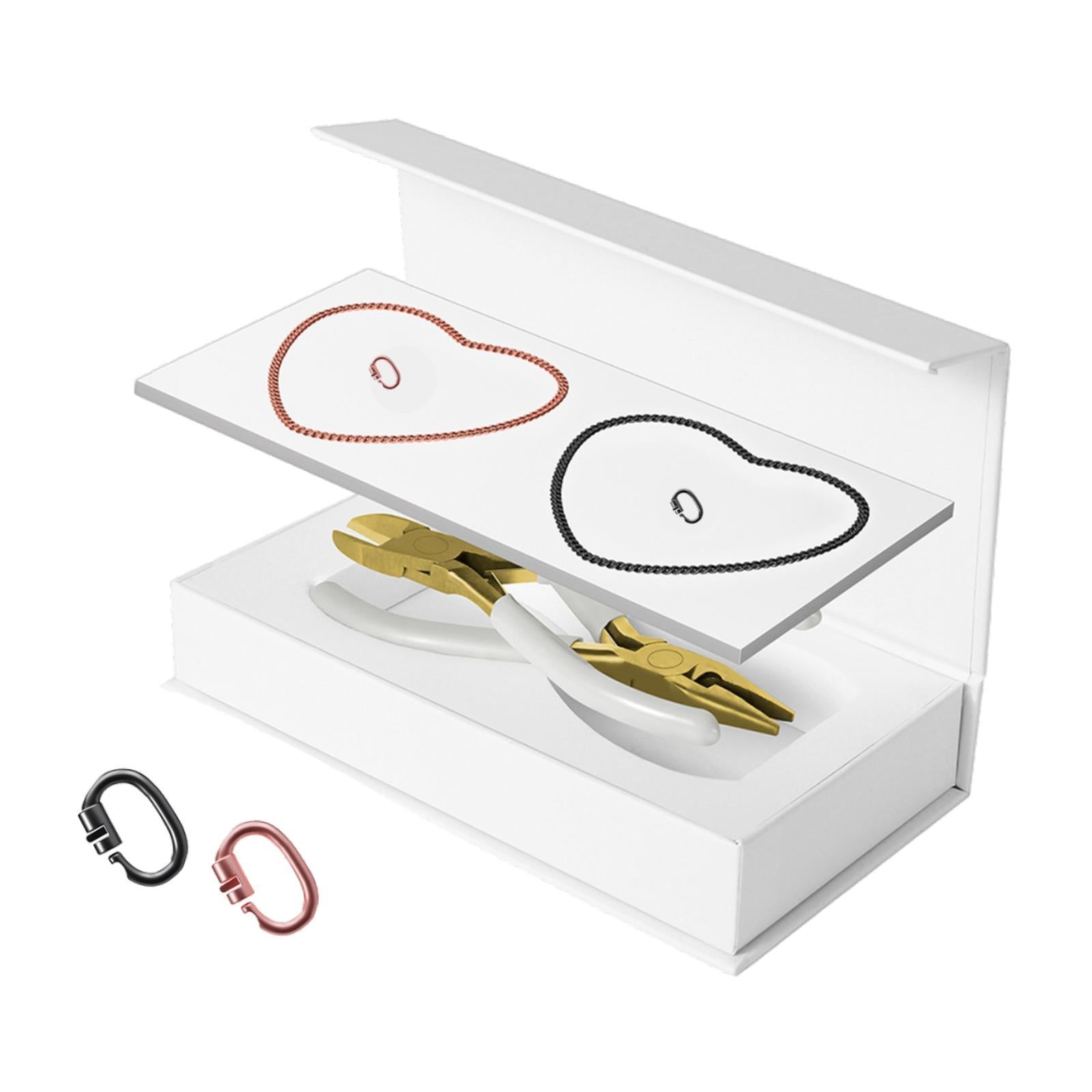 Permanent Bracelets Kit with Locking Clasps Romantic DIY Bracelet Making Kit 1 Black 1 Rose Gold