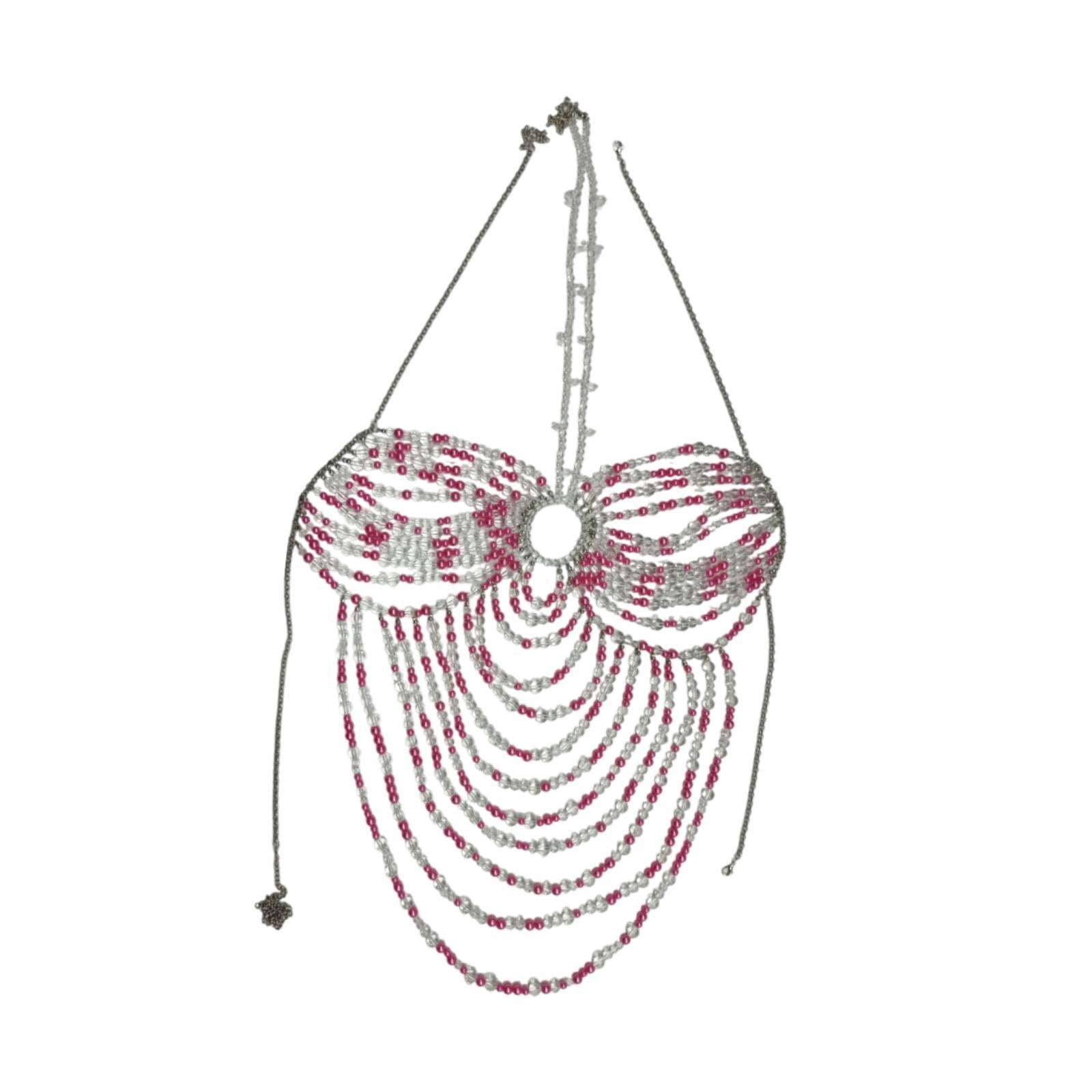 Beaded Body Chain Bra Body Jewelry Fashion Boho Costume Accessories Necklace