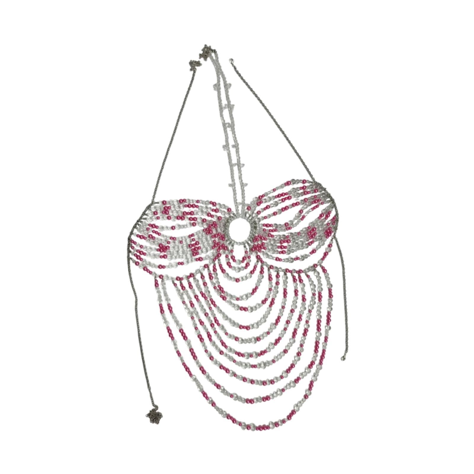 Beaded Body Chain Bra Body Jewelry Fashion Boho Costume Accessories Necklace