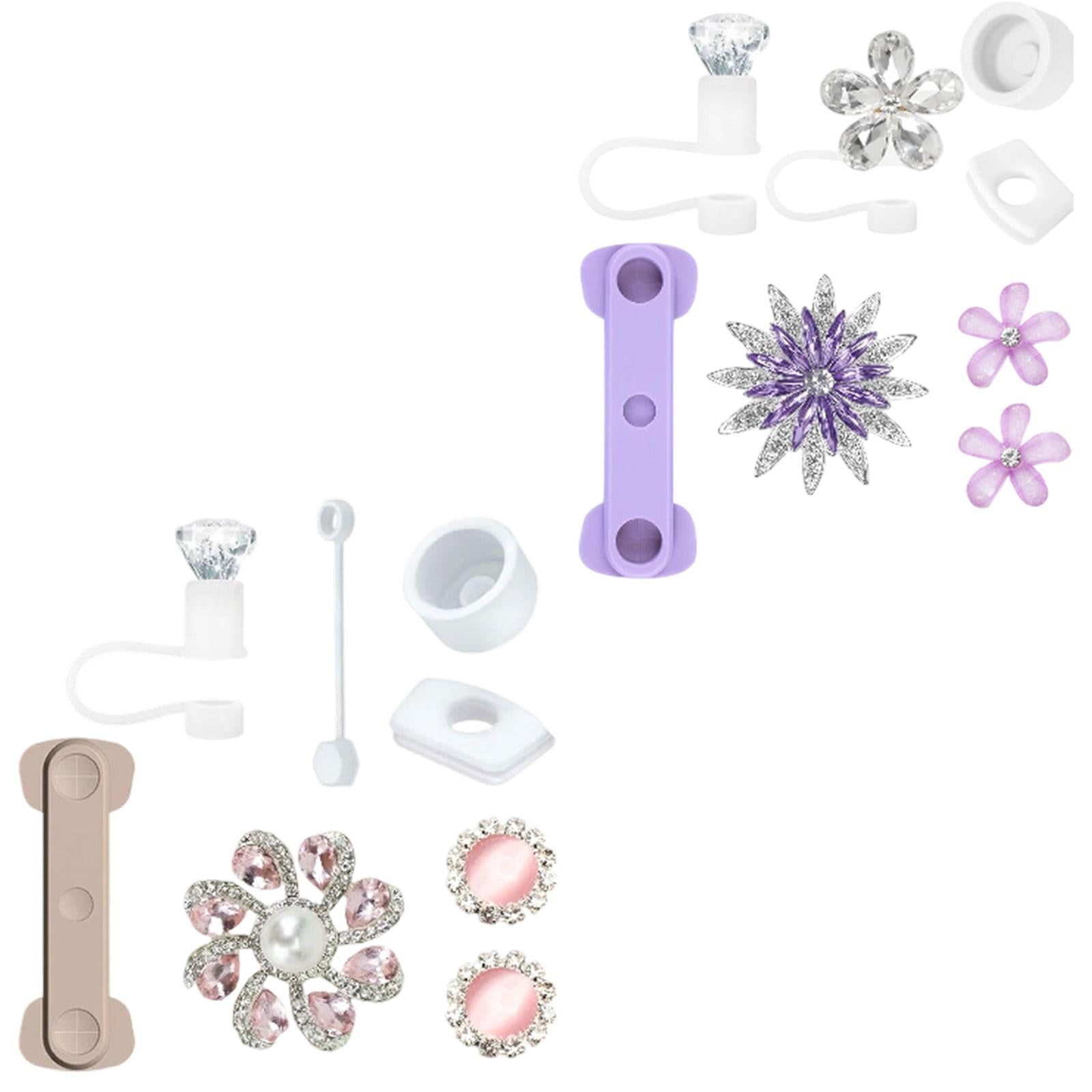Cup Accessories Set Elegant for Tumbler Reusable Fashion Cup Decorations Set Style A