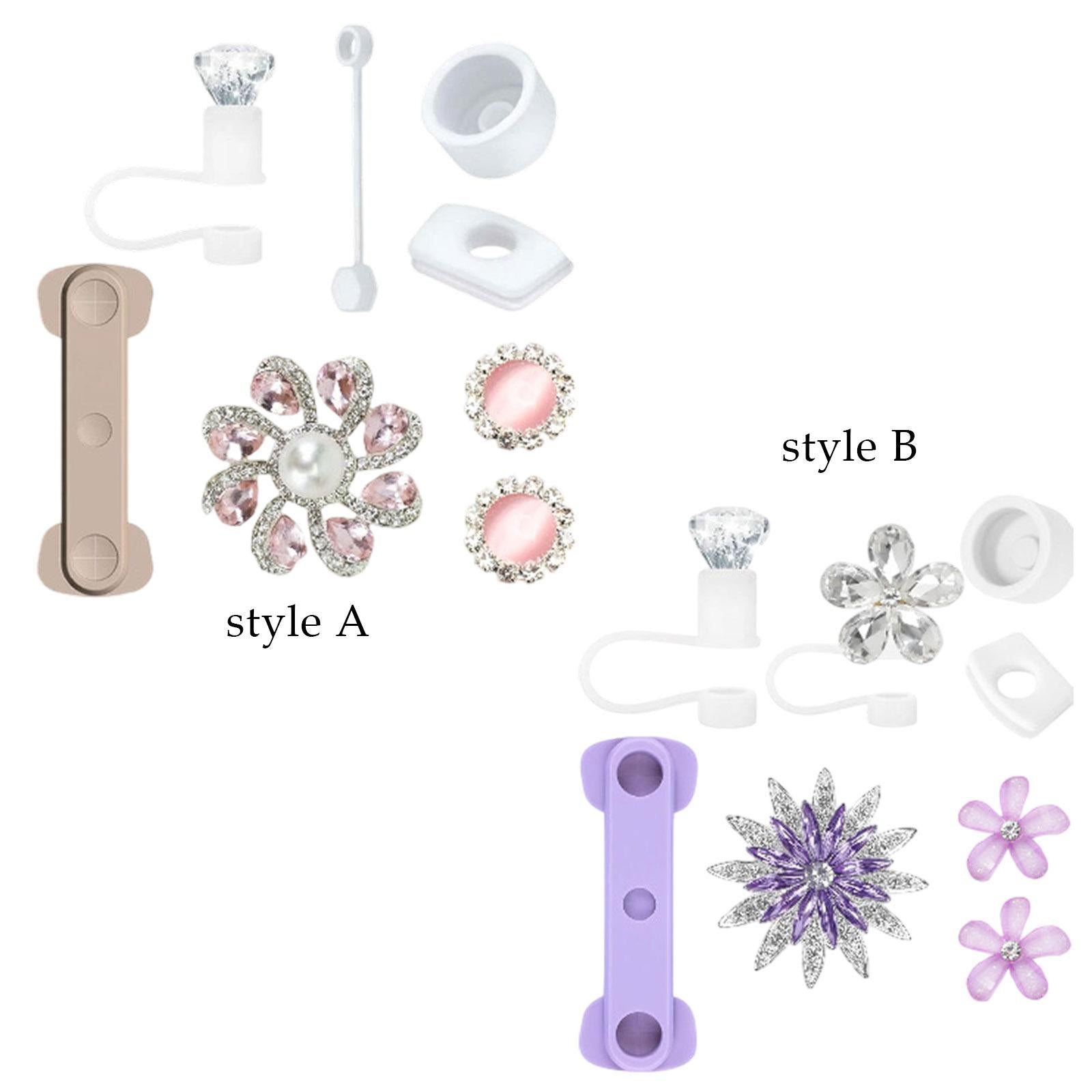 Cup Accessories Set Elegant for Tumbler Reusable Fashion Cup Decorations Set Style A