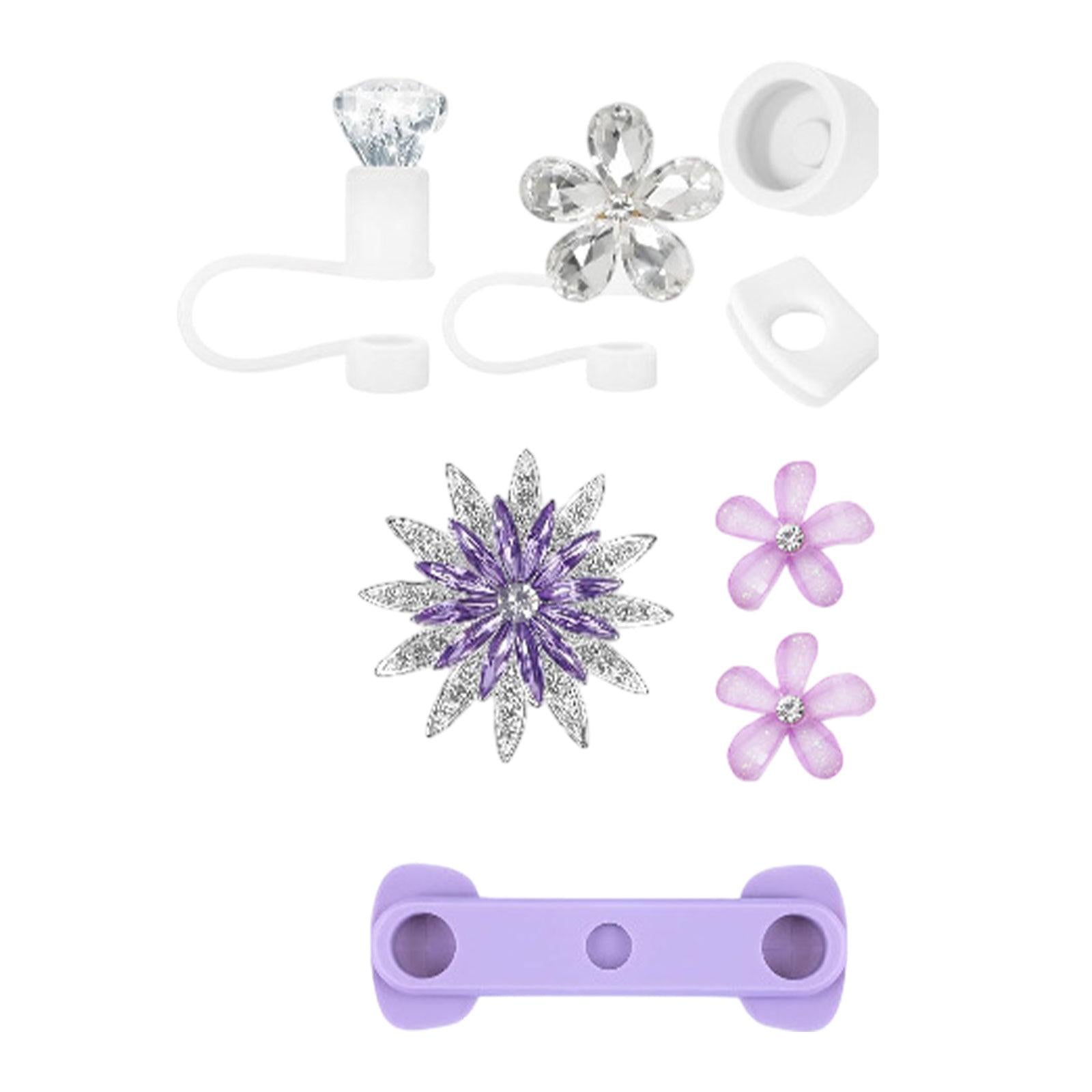 Cup Accessories Set Elegant for Tumbler Reusable Fashion Cup Decorations Set Style B