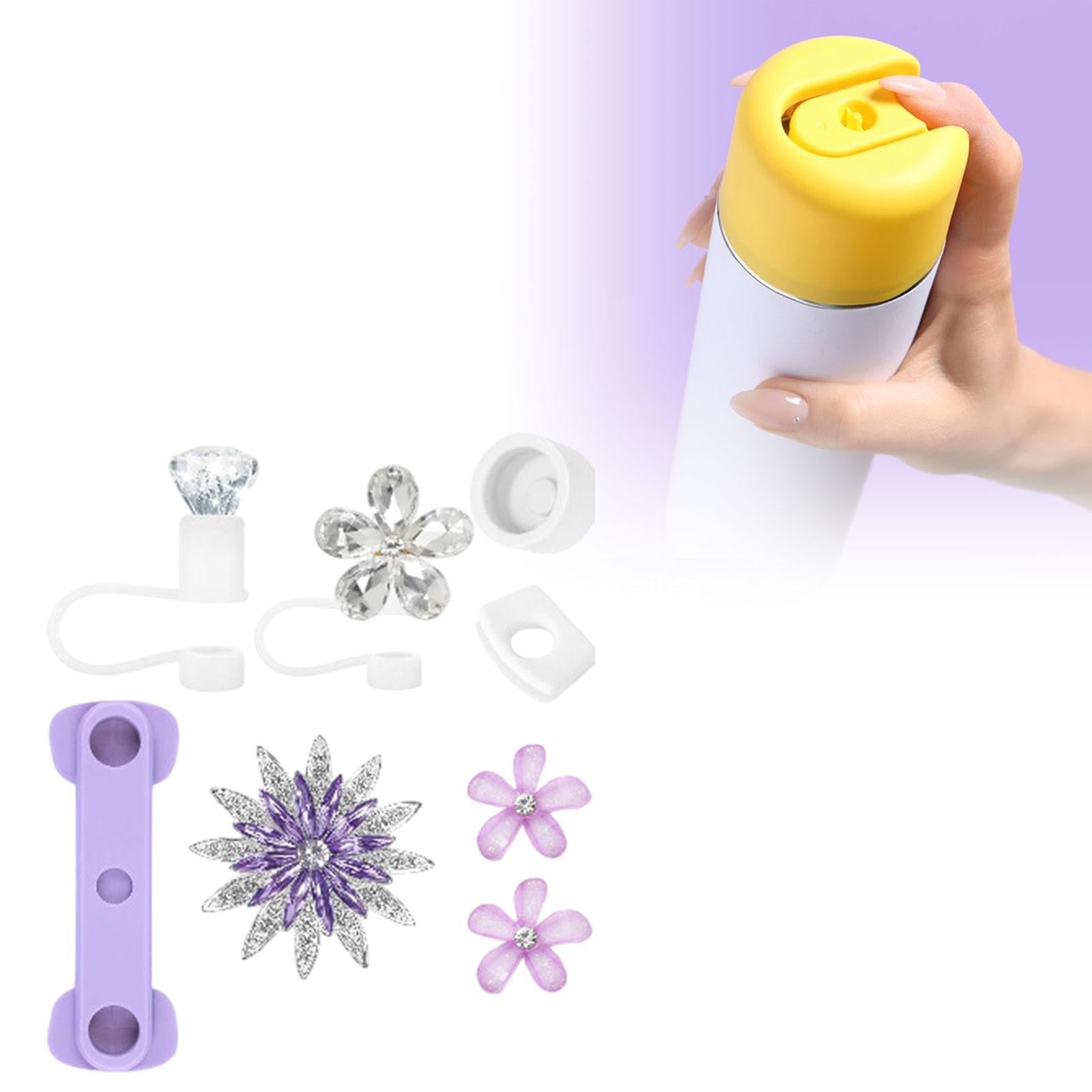 Cup Accessories Set Elegant for Tumbler Reusable Fashion Cup Decorations Set Style B