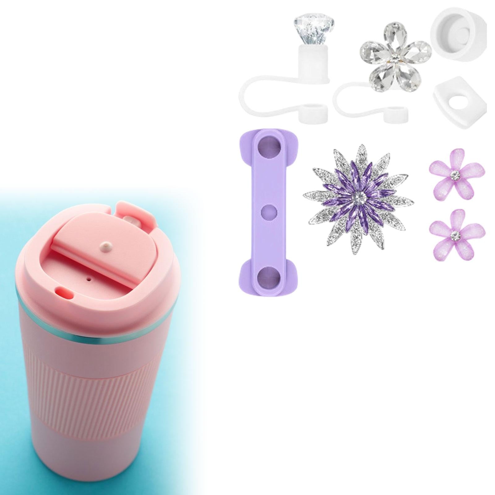 Cup Accessories Set Elegant for Tumbler Reusable Fashion Cup Decorations Set Style B