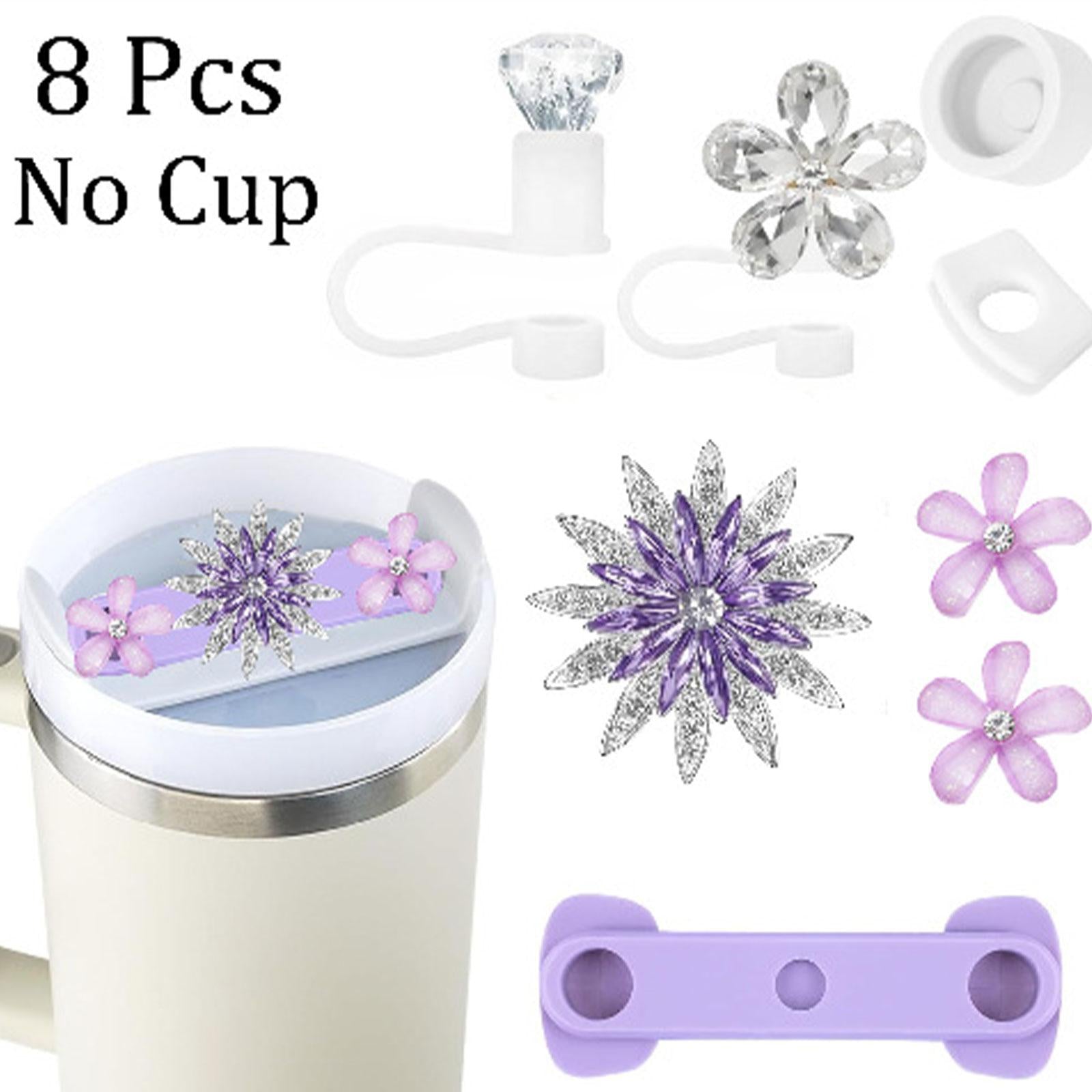 Cup Accessories Set Elegant for Tumbler Reusable Fashion Cup Decorations Set Style B