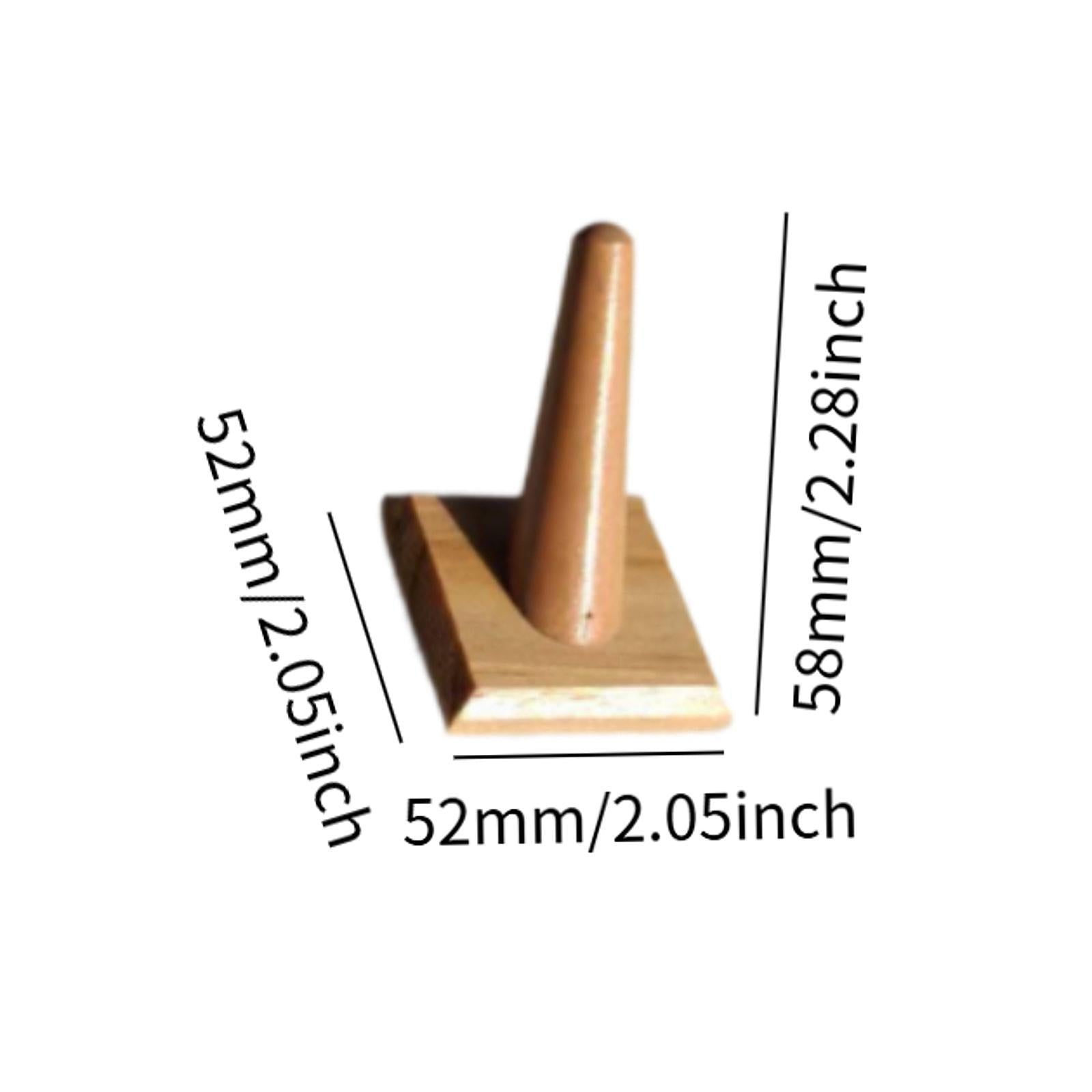 Single Finger Ring Display Wood for Personal Use Tradeshow Anniversary Rings brown