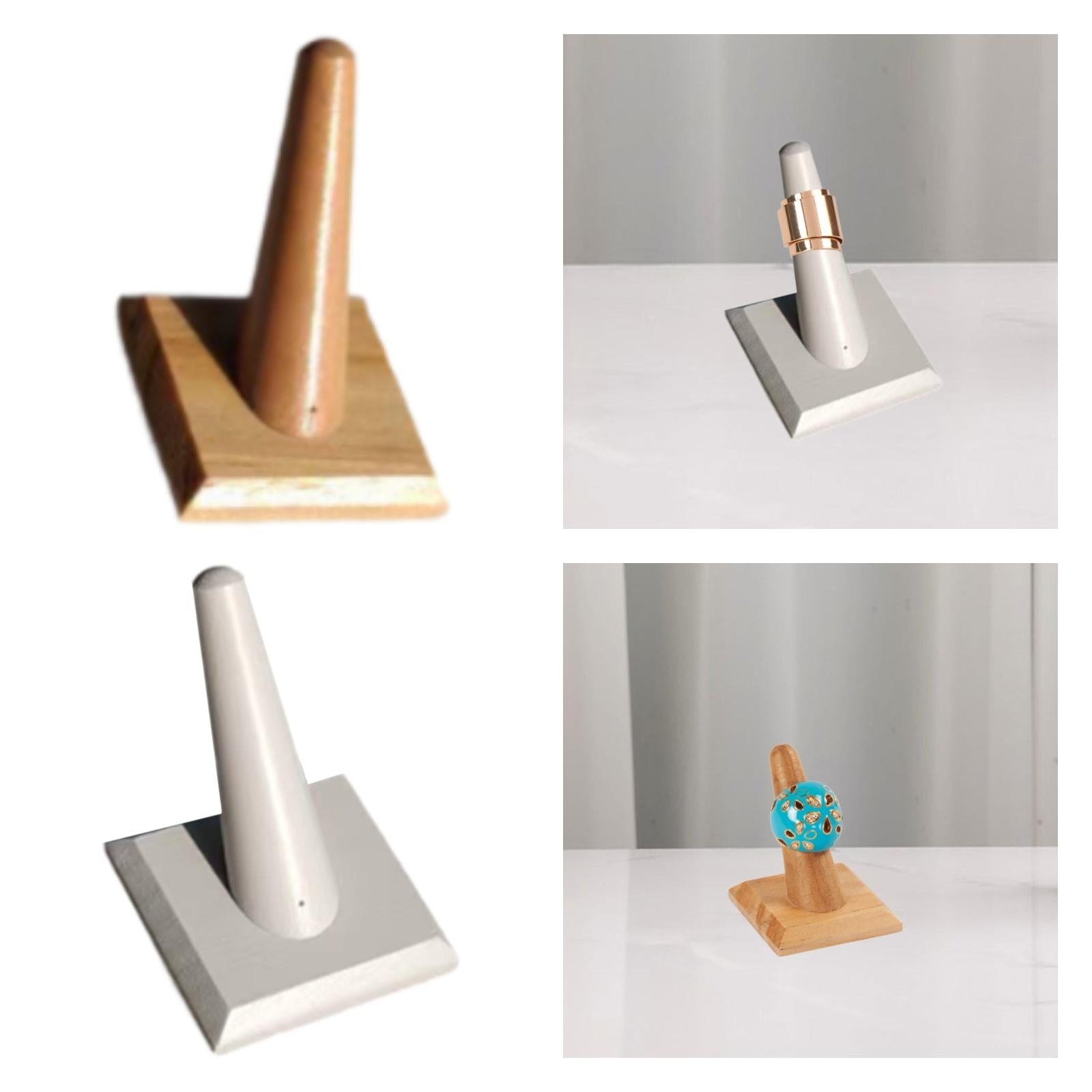 Single Finger Ring Display Wood for Personal Use Tradeshow Anniversary Rings brown