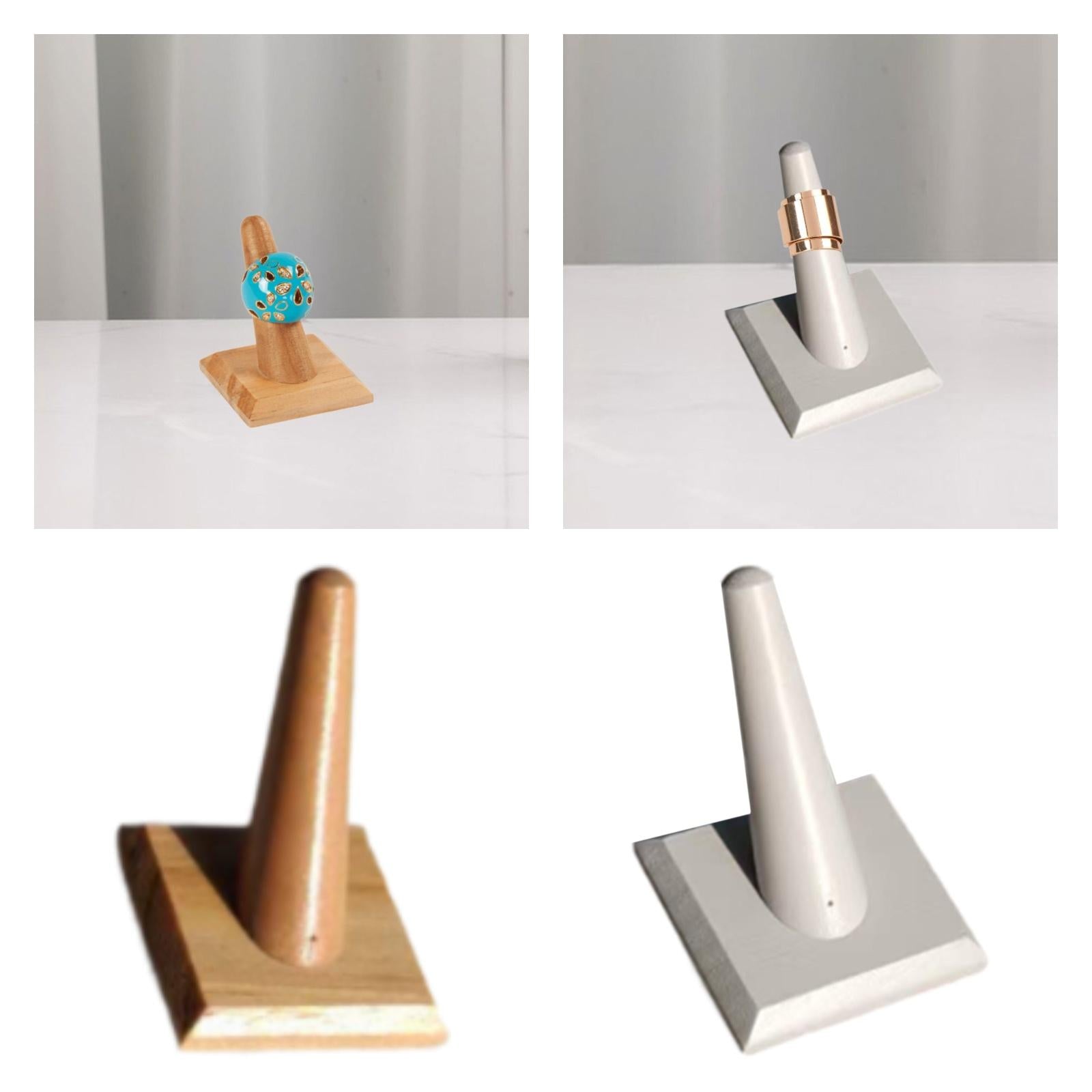 Single Finger Ring Display Wood for Personal Use Tradeshow Anniversary Rings brown