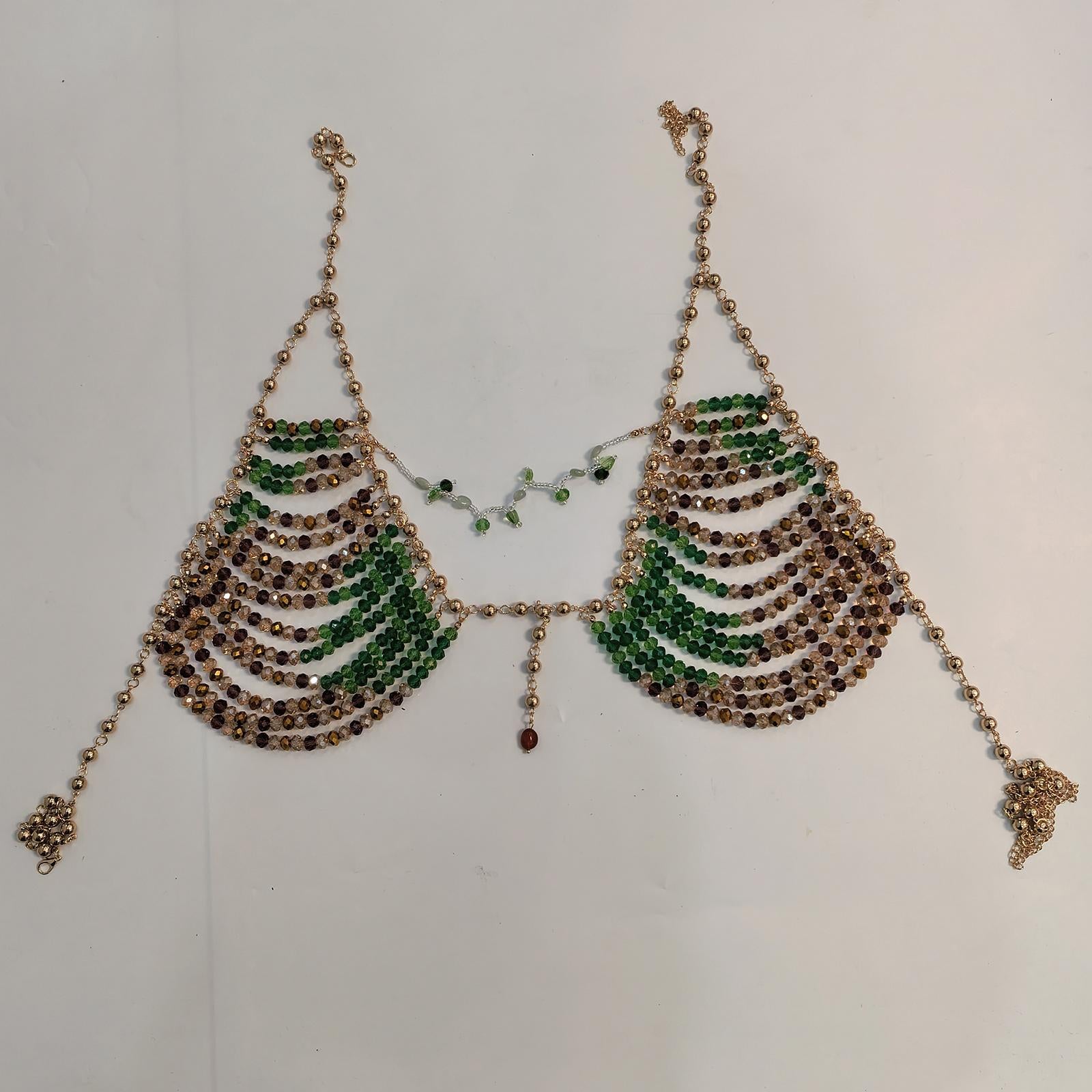 Body Chain Necklace Bra Novelty Chest Necklace for Masquerade Cosplay Summer