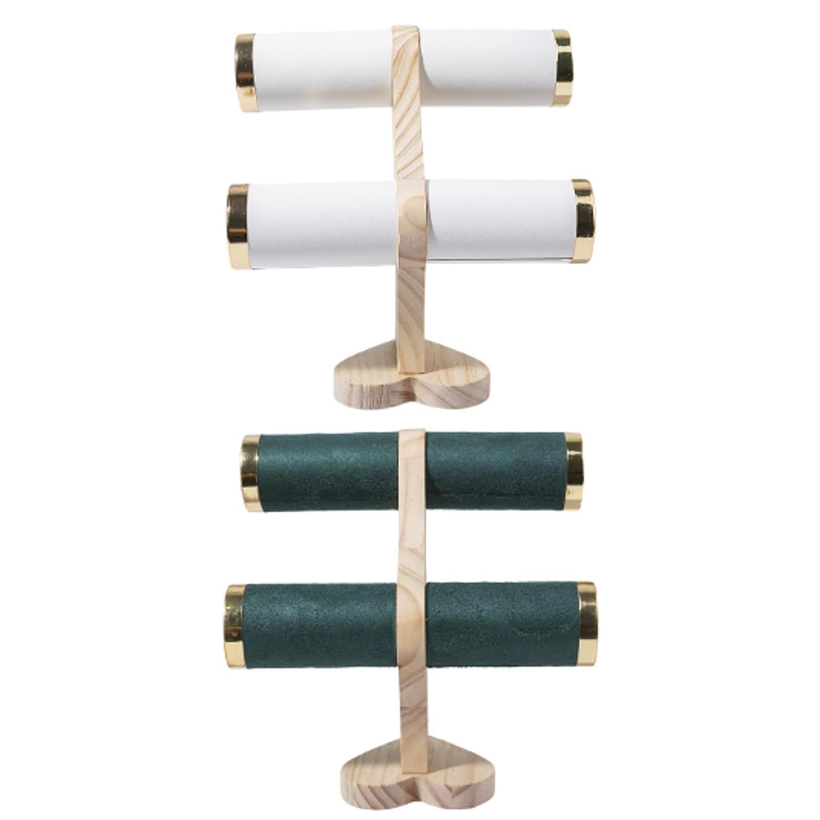 Bracelet Jewelry Storage Organizer Rack 2 Tier for Showcase Business Bedroom White