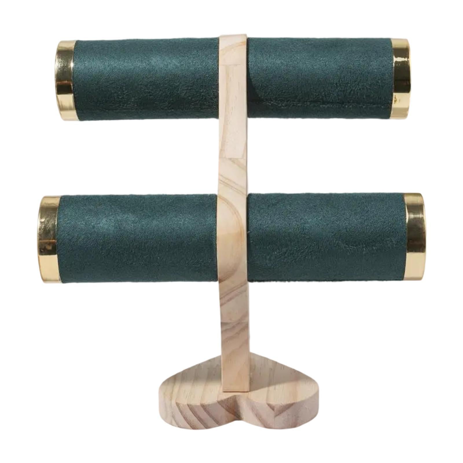 Bracelet Jewelry Storage Organizer Rack 2 Tier for Showcase Business Bedroom Green