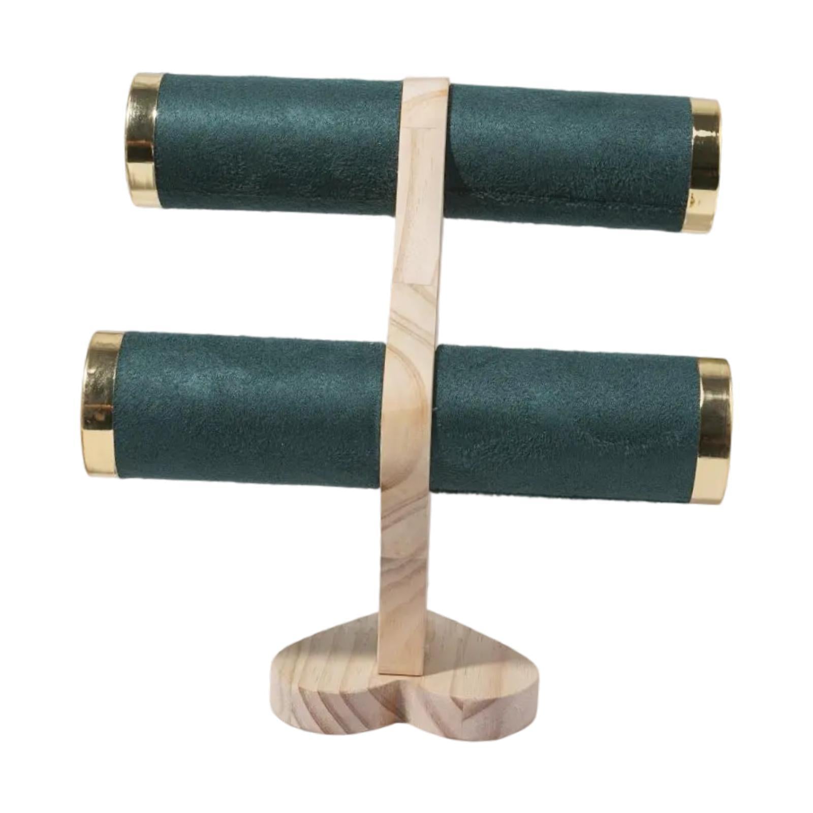 Bracelet Jewelry Storage Organizer Rack 2 Tier for Showcase Business Bedroom Green