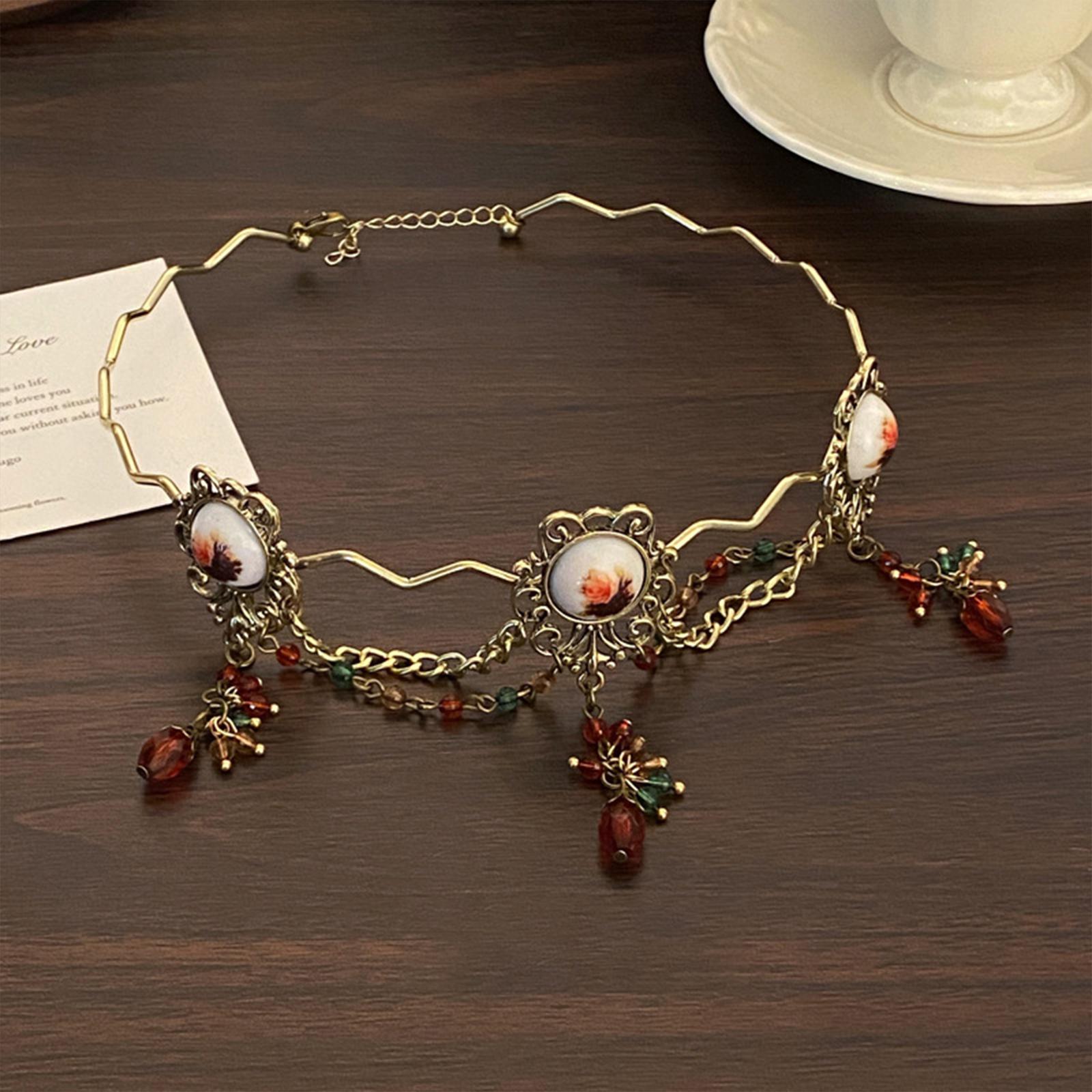 Gothic Rose Choker Women Necklace for Valentines Day Themed Party Engagement