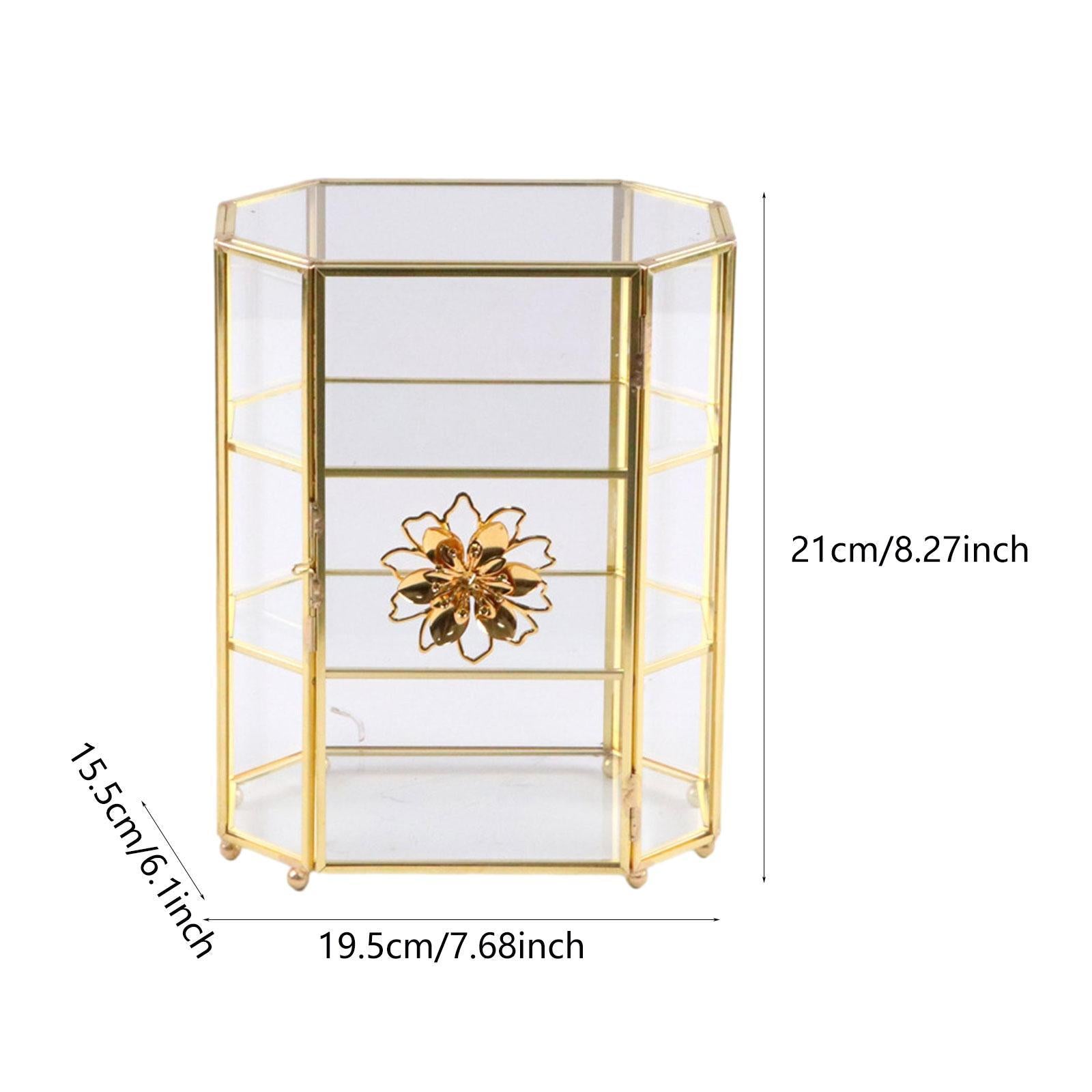 Glass Jewelry Box Clear Keepsake Trinket Box for Cufflinks Earrings Lipstick
