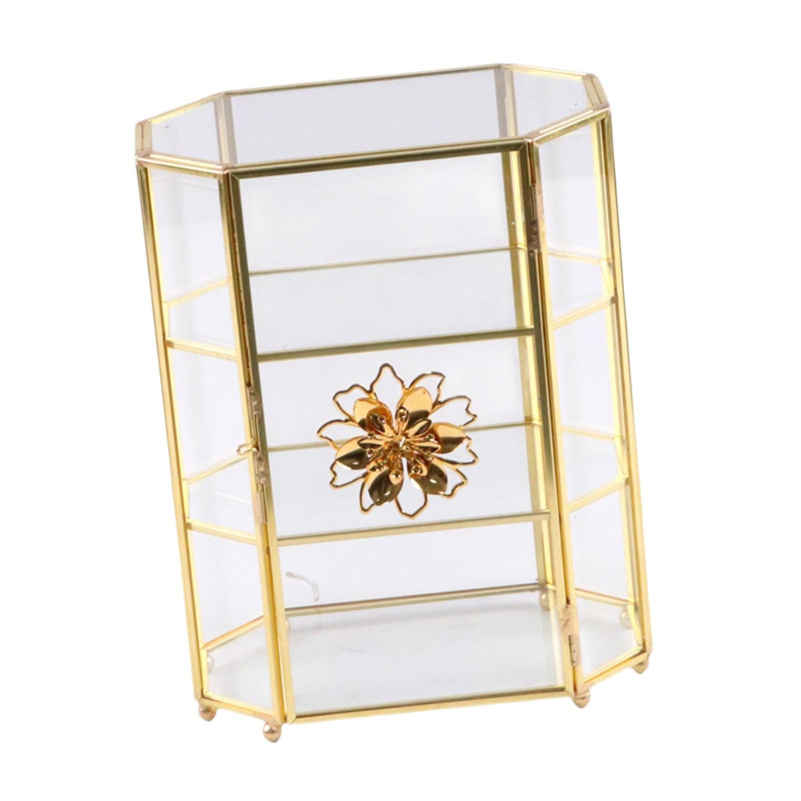 Glass Jewelry Box Clear Keepsake Trinket Box for Cufflinks Earrings Lipstick