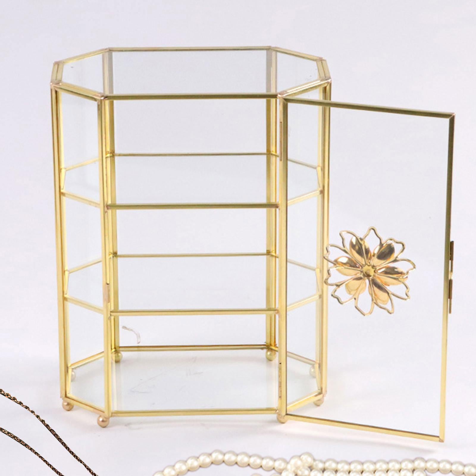 Glass Jewelry Box Clear Keepsake Trinket Box for Cufflinks Earrings Lipstick