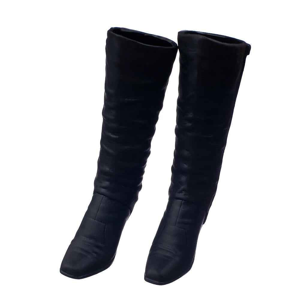 Black 1/6 Scale Long Boots Shoes For 12 inch Female Action Figures Black 3