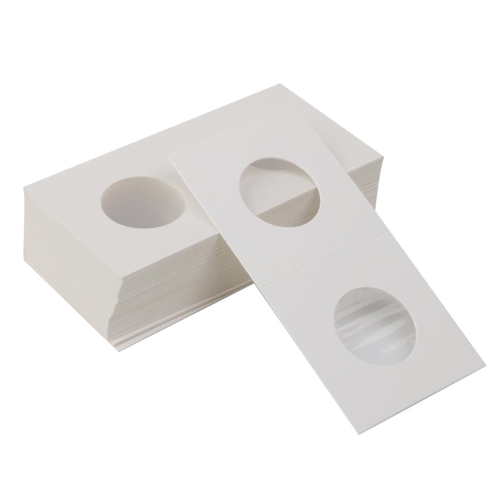 100PCS Cardboard Coin Holders Flips Mylar Coin Supplies 27.5mm + 35mm