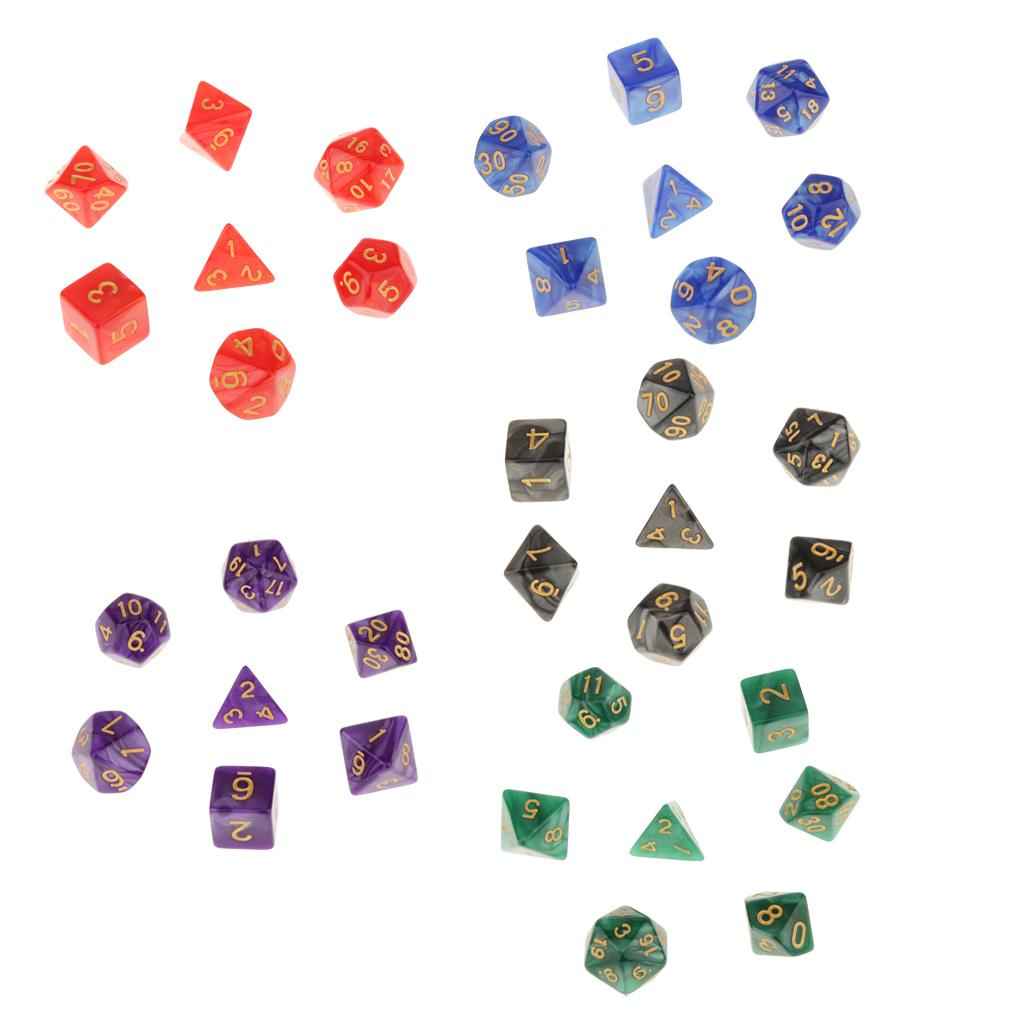 7X Polyhedral Dice 16mm for Dungeons and Dragons DND MTG Table Games Red