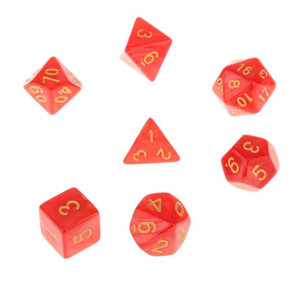 7X Polyhedral Dice 16mm for Dungeons and Dragons DND MTG Table Games Red