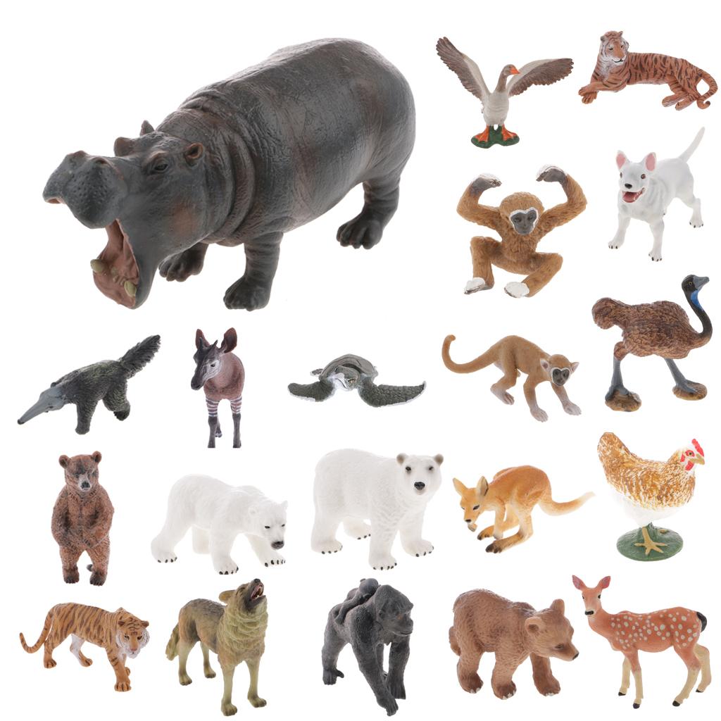 12 Pieces Realistic Wildlife/Zoo Animal Model Figurine Kids Educational Toy