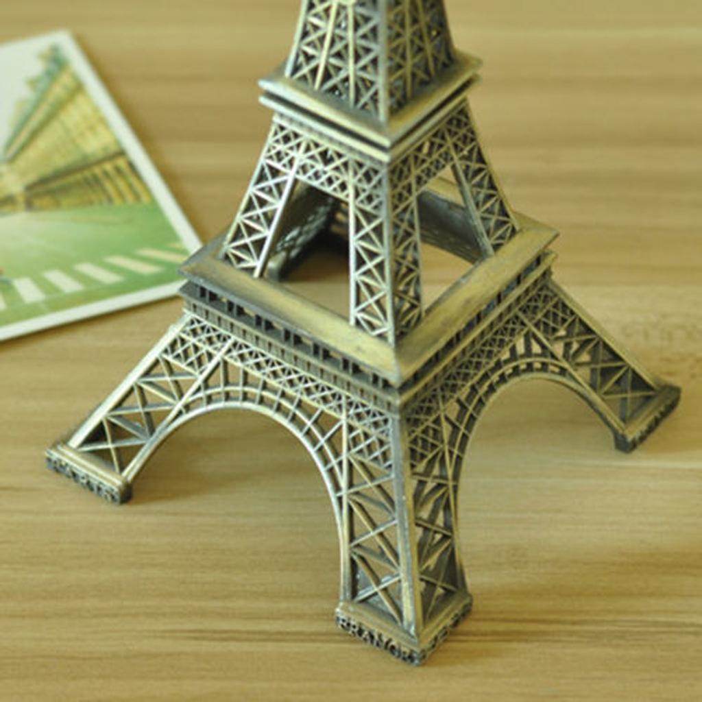 10Pcs Retro Alloy Bronze Tone Paris Eiffel Tower Figurine Statue Model 15cm