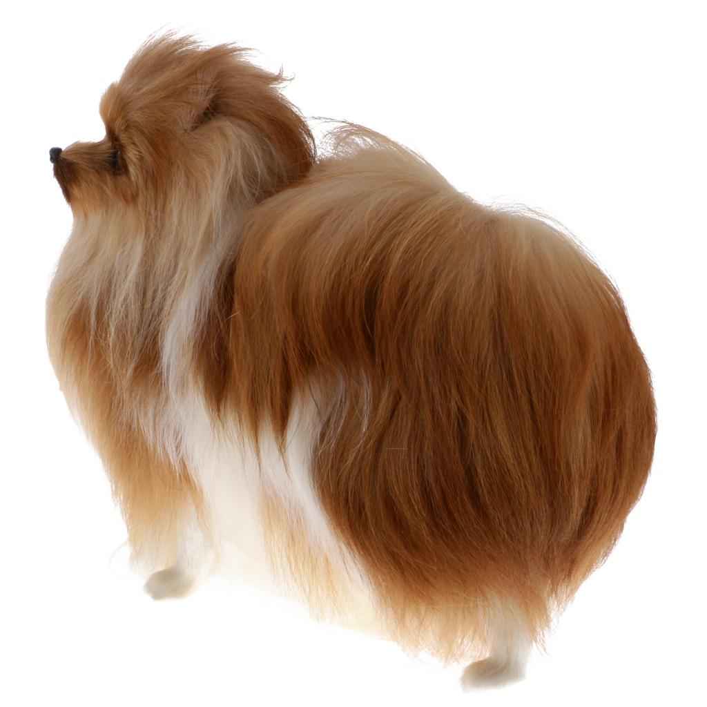 Cute Realistic Plush Simulation Animal Model Lifelike Dog comfortable Handcraftfor Home Decoration Desktop Decor Kids Toy Gift