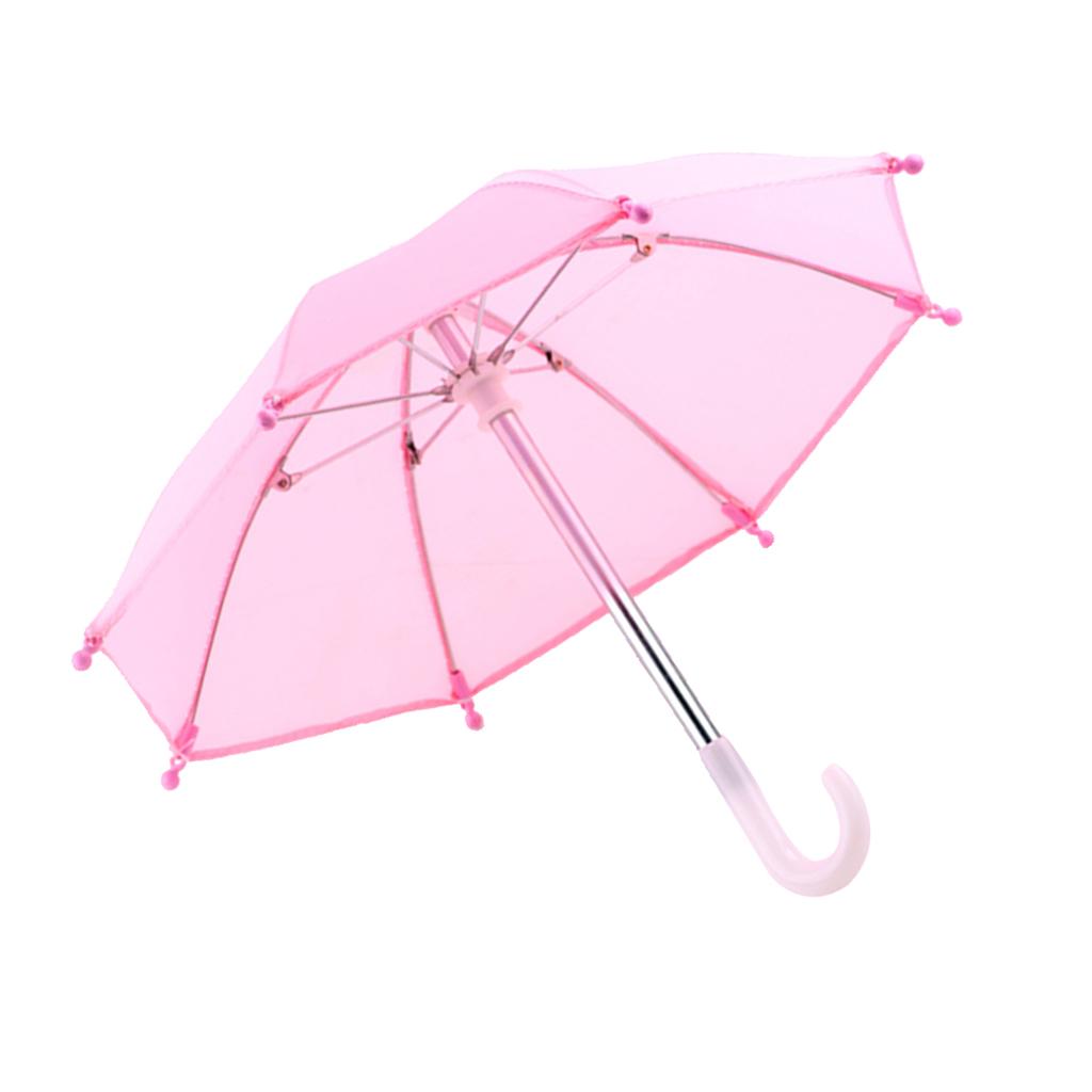 2 Pieces Lovely Umbrella for 18'' American Doll Accessories Red + Pink