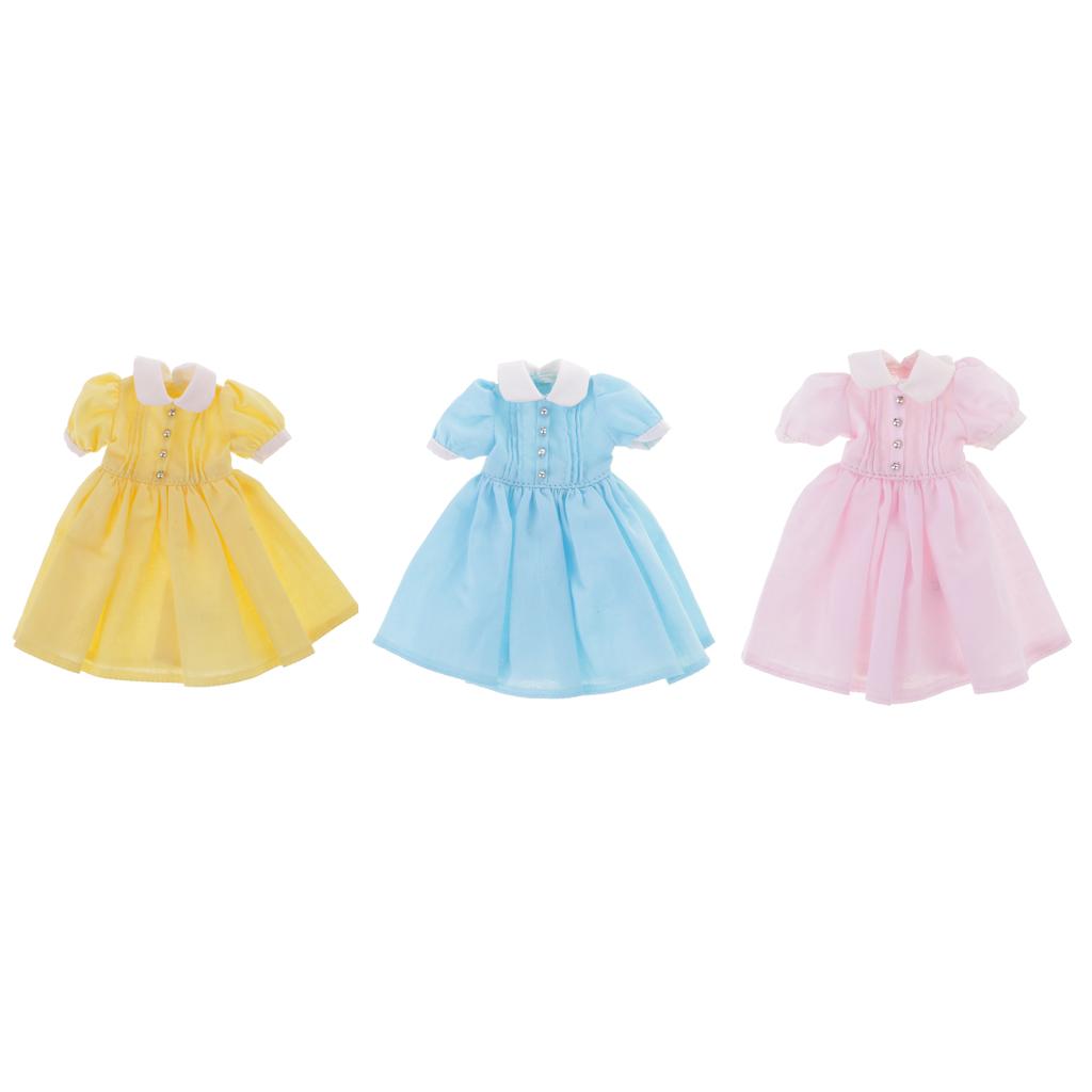 3x Fashion Doll Dress Clothes Clothing Outfits for Blythe Dolls Accessories
