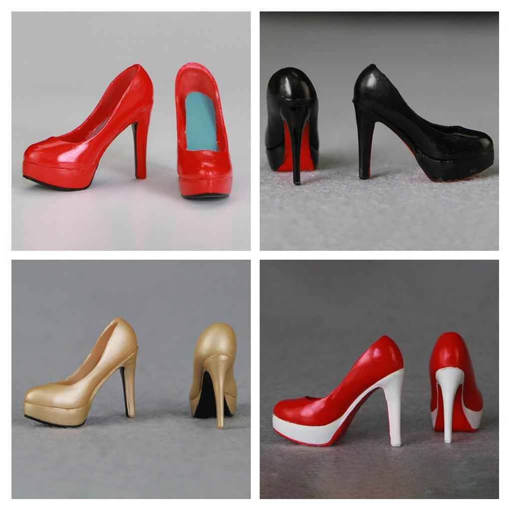 1/6 Scale High Heels Platform Shoes for 12'' Female Figure Body Red